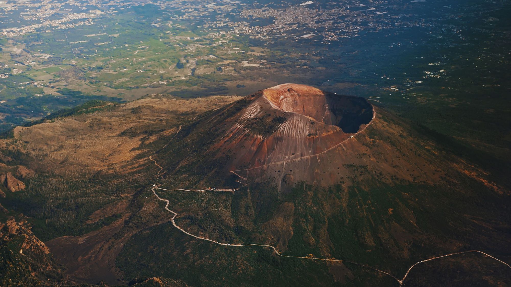 The famous slopes of Mount Vesuvius, seen from above. Photo: Getty