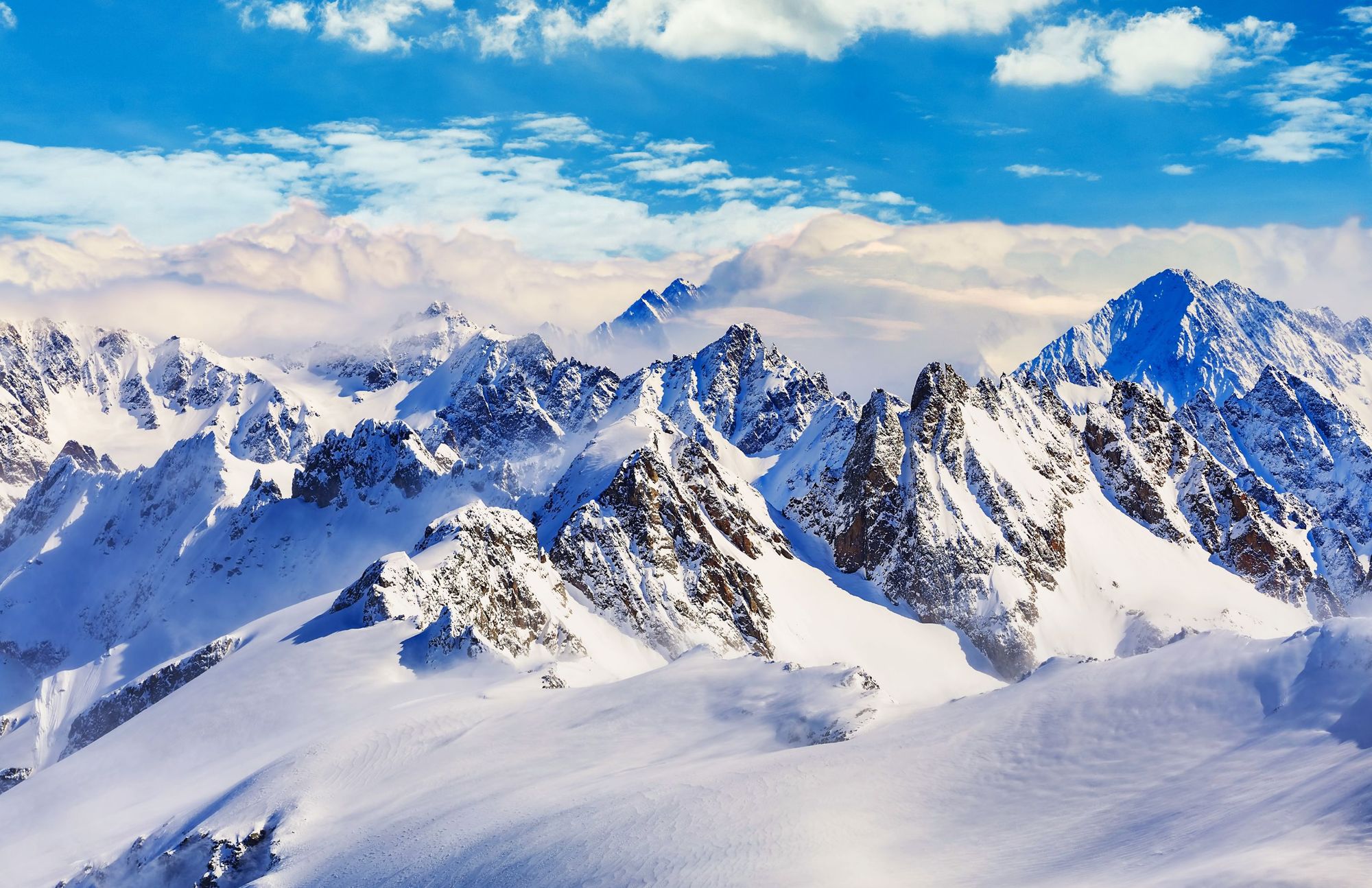 A stunning landscape of snow-capped Mount Titlis in Switzerland during a wintertime. Photo: Getty