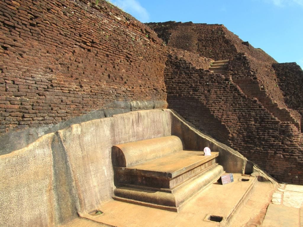 King Kaysapa's throne, at Sigiriya, Sri Lanka.