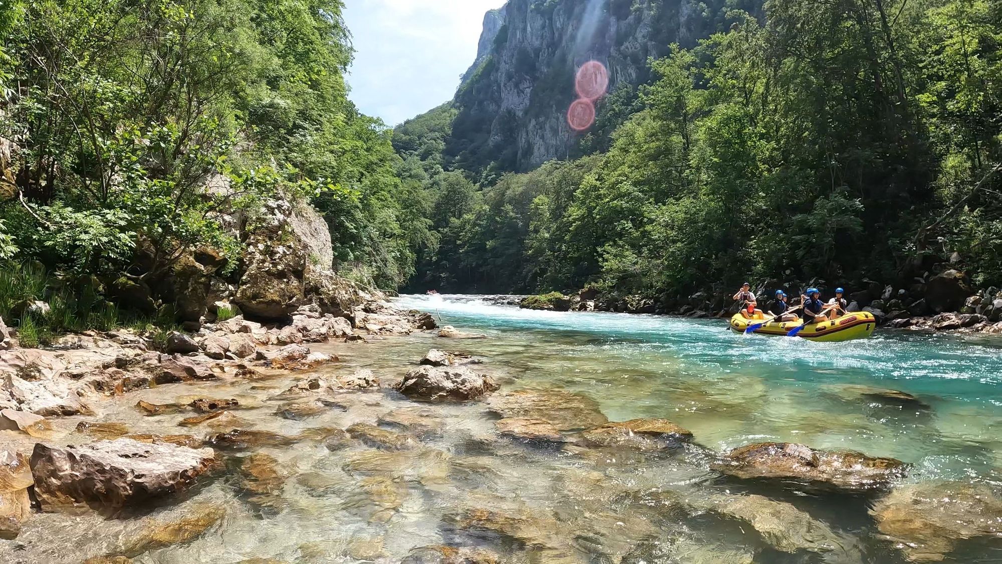 A group goes rafting in Bosnia and Herzegovina