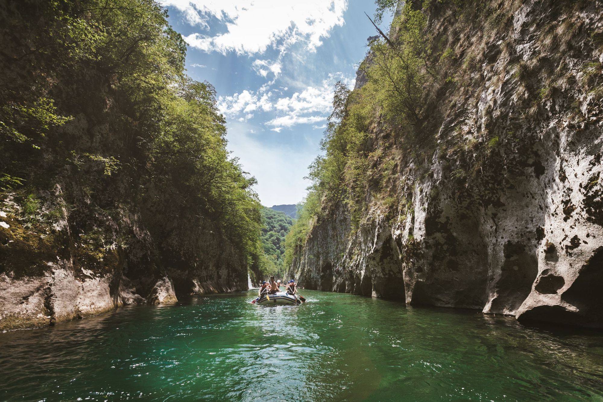 rafting and kayaking on a river in Bosnia