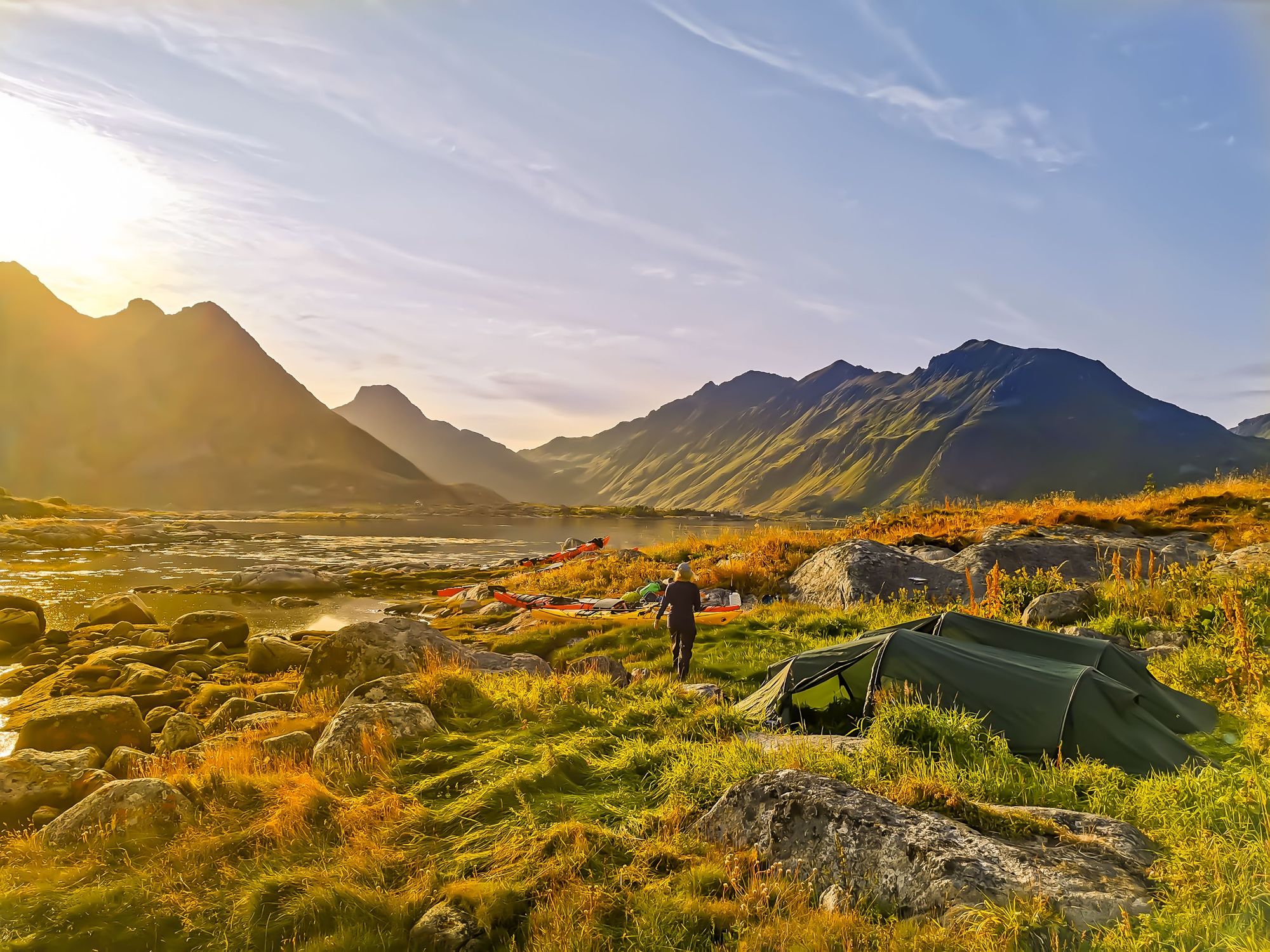 A wild campsite on the Lofoten Archipelago, Norway