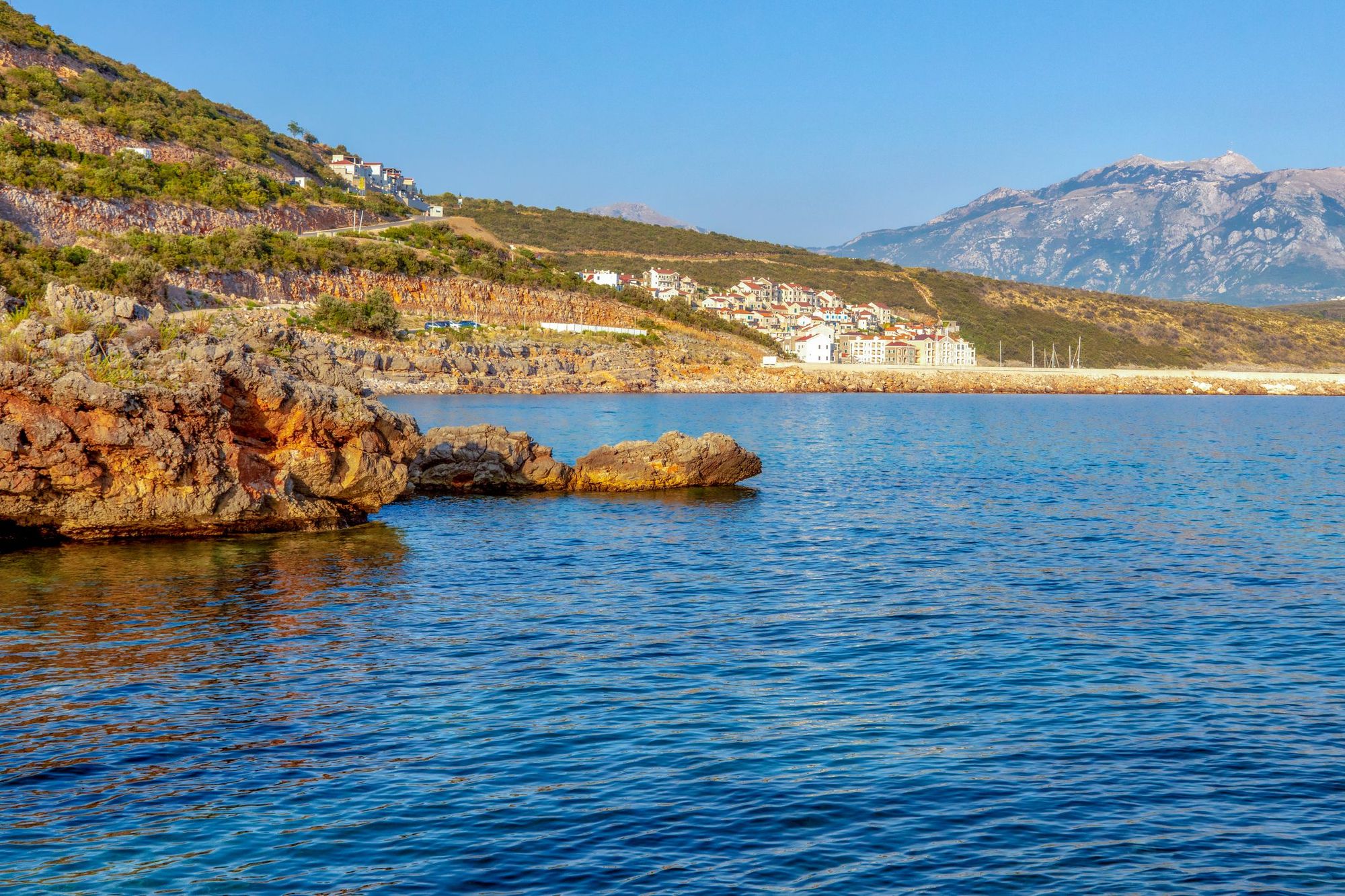 The clear waters of the Luštica Peninsula, Montenegro
