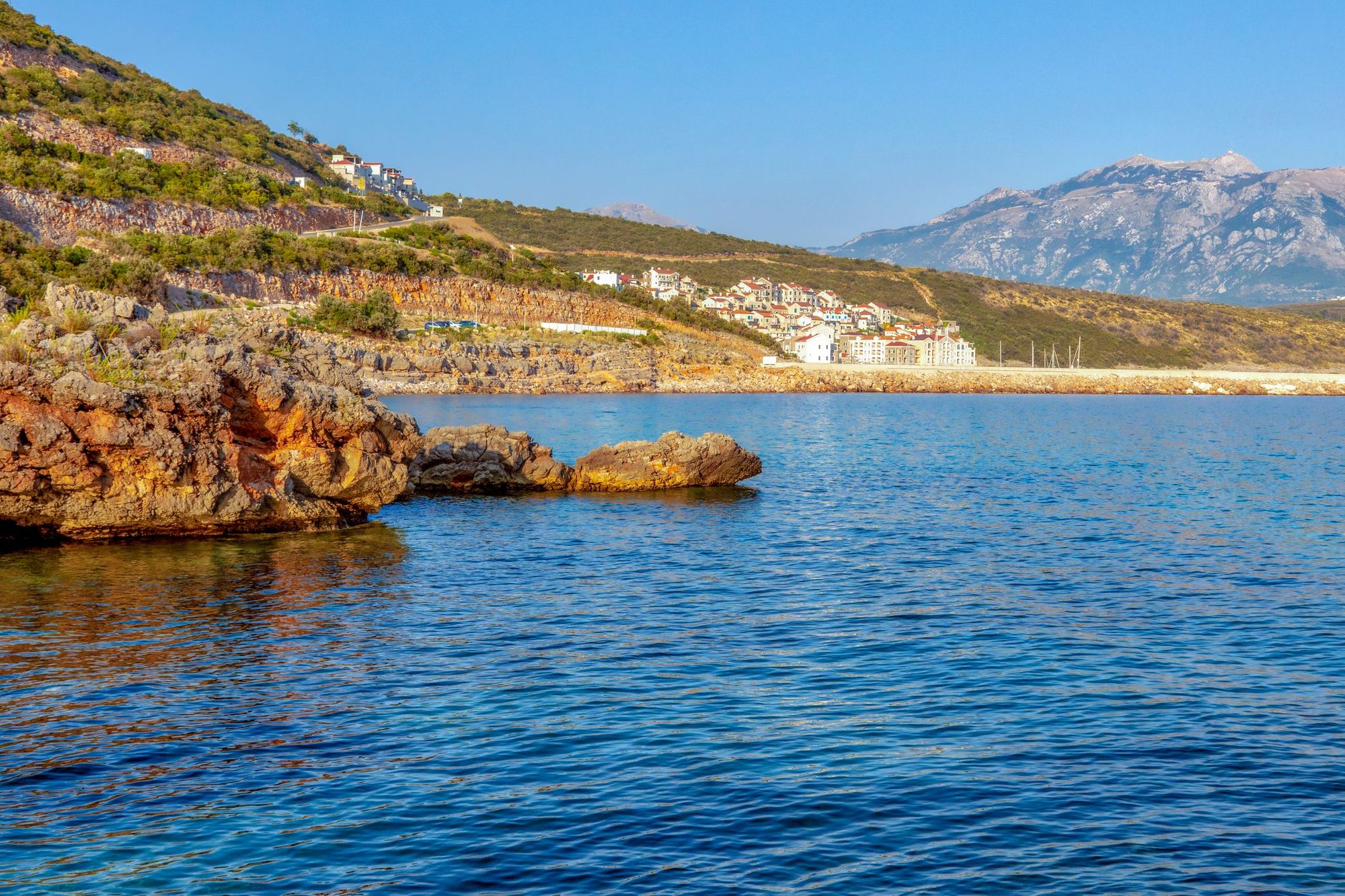 The clear waters of the Luštica Peninsula, Montenegro