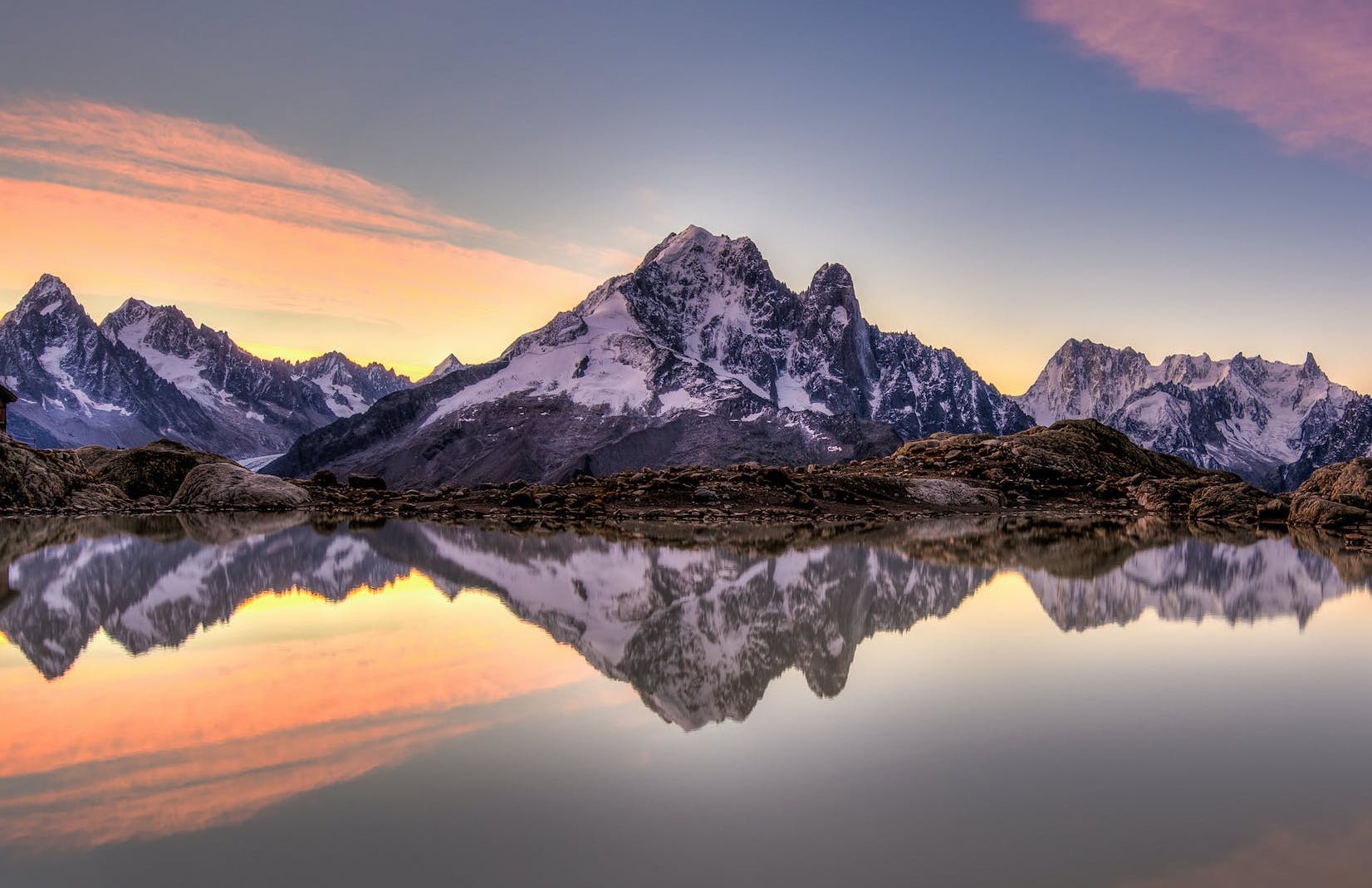 Mont Blanc, at sunset.