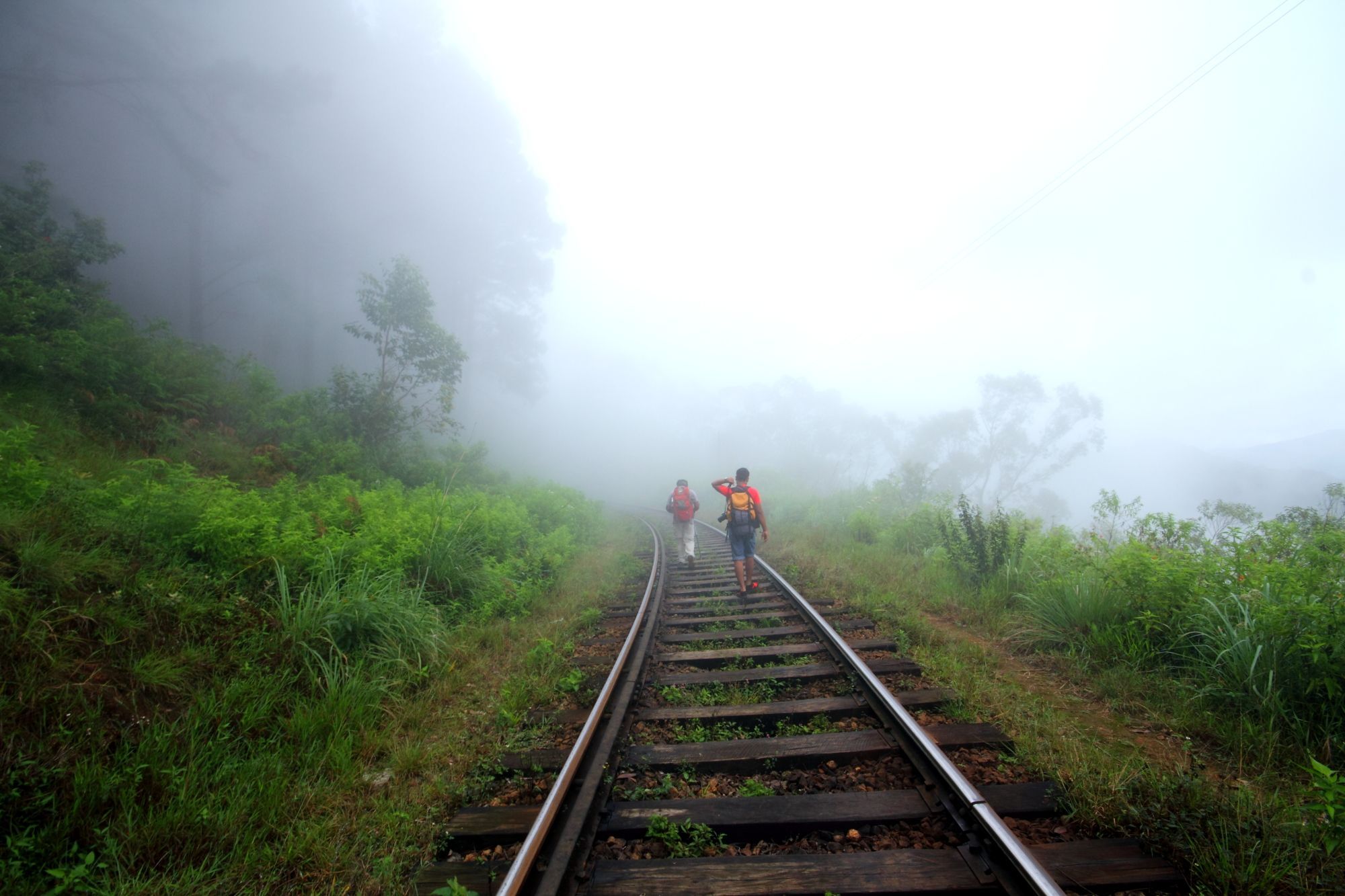 Walking the railway tracks along the Pekoe Trail. Photo: Best of Lanka.