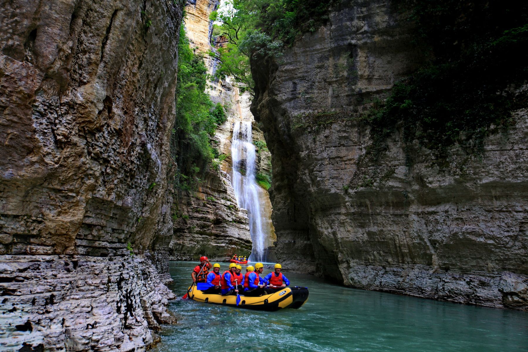 Rafting down the Vjosa's Osumi Canyon, in Albania. Photo: Much Better Adventures.