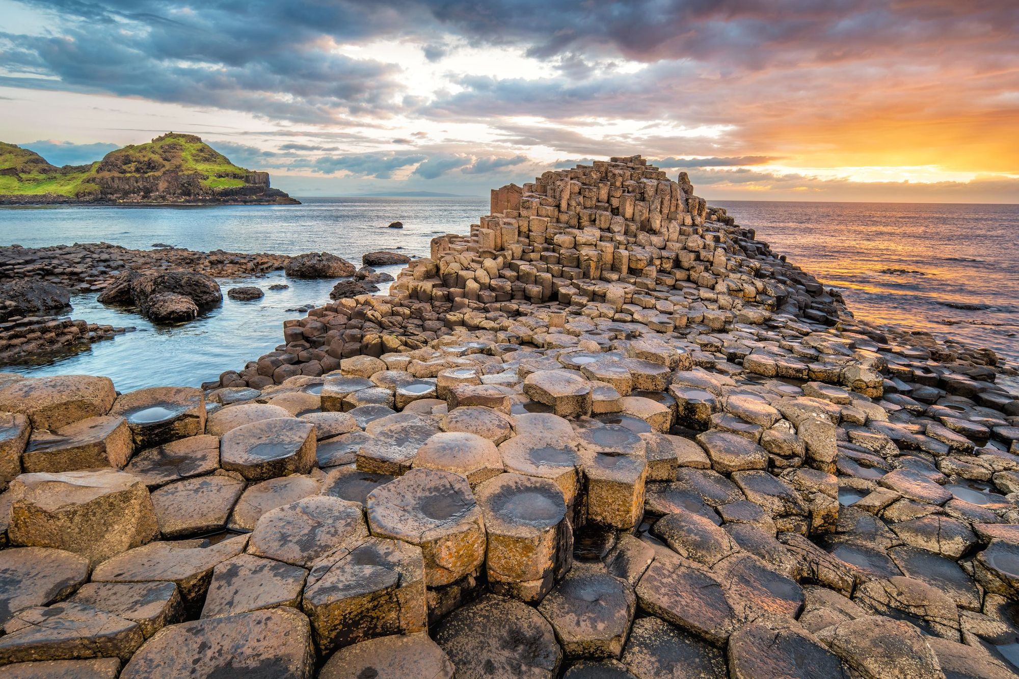 The striking basalt columns of Giant's Causeway, in Northern Ireland.