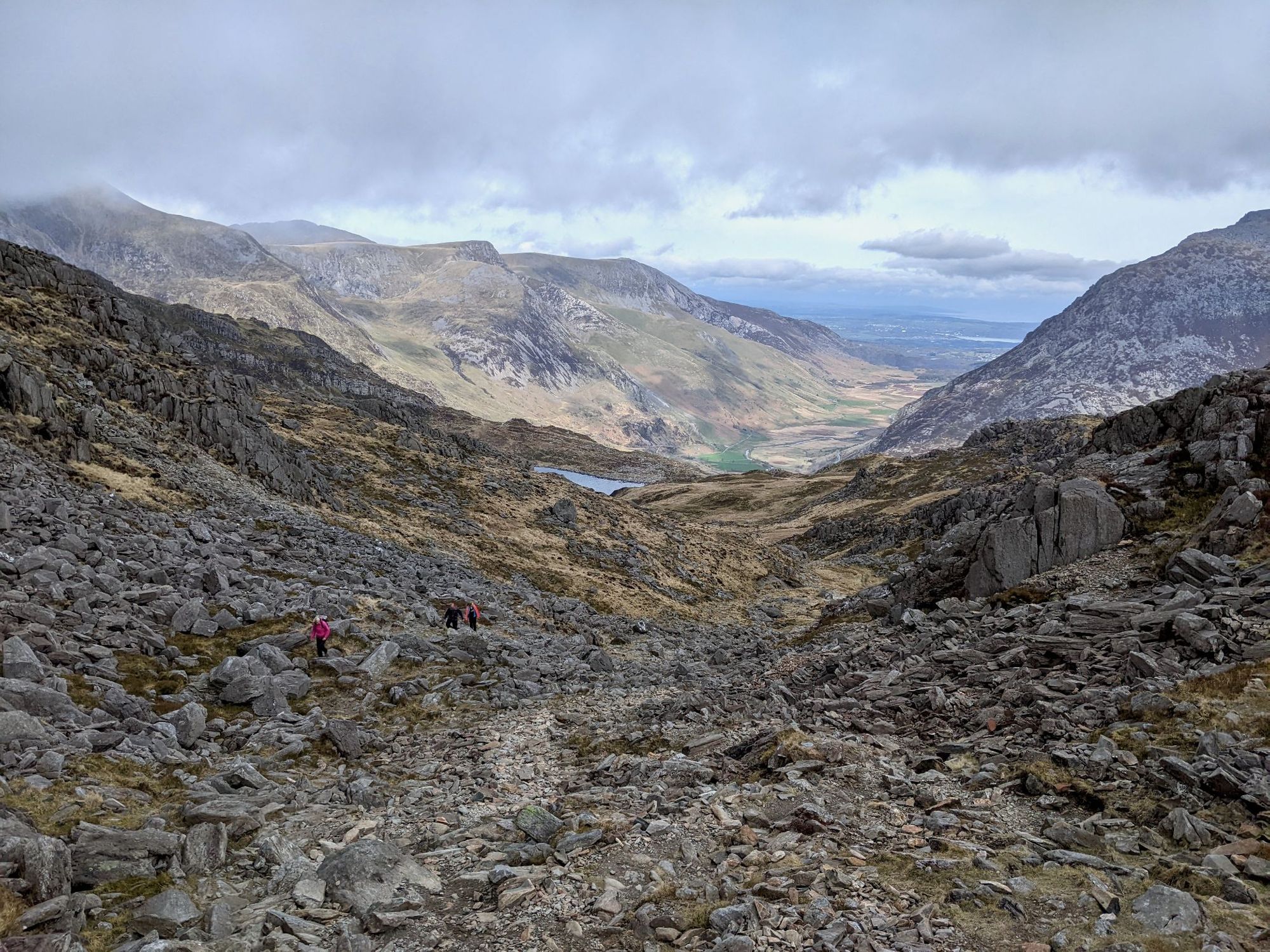 Hiking in the stony Glyderau, Eryri National Park. Photo: Dani Redd.