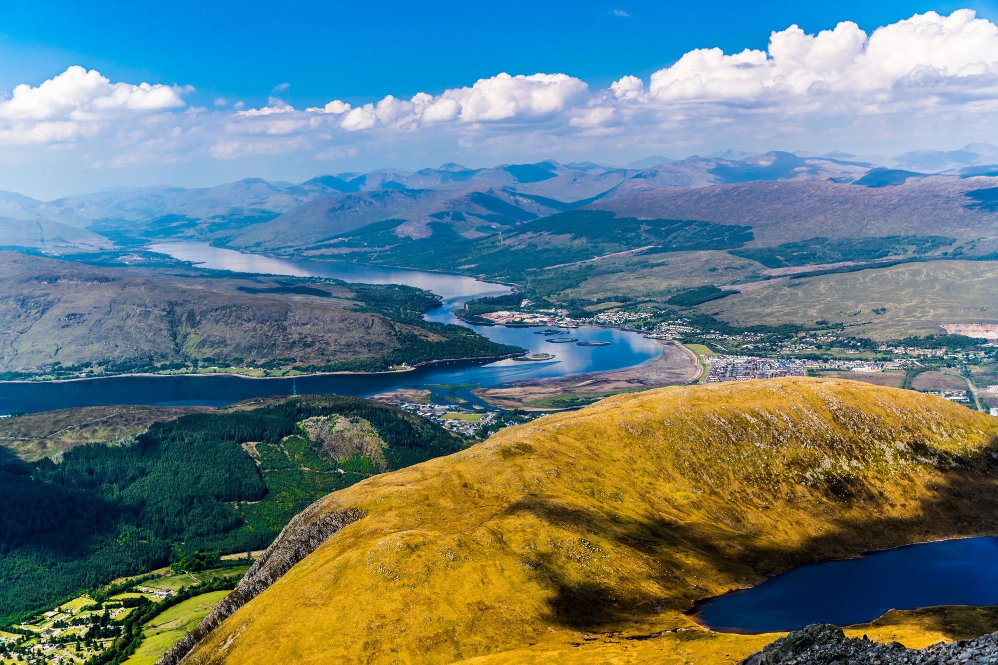 A view of Loch Eil and Fort William from Ben Nevis. Photo: Getty.