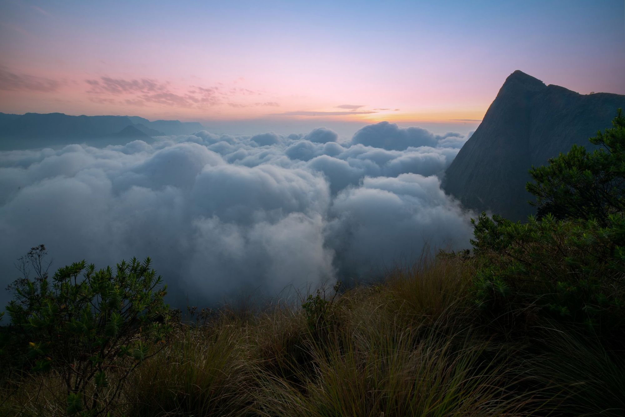 Sunrise from Kolukkumalai, near Munnar.