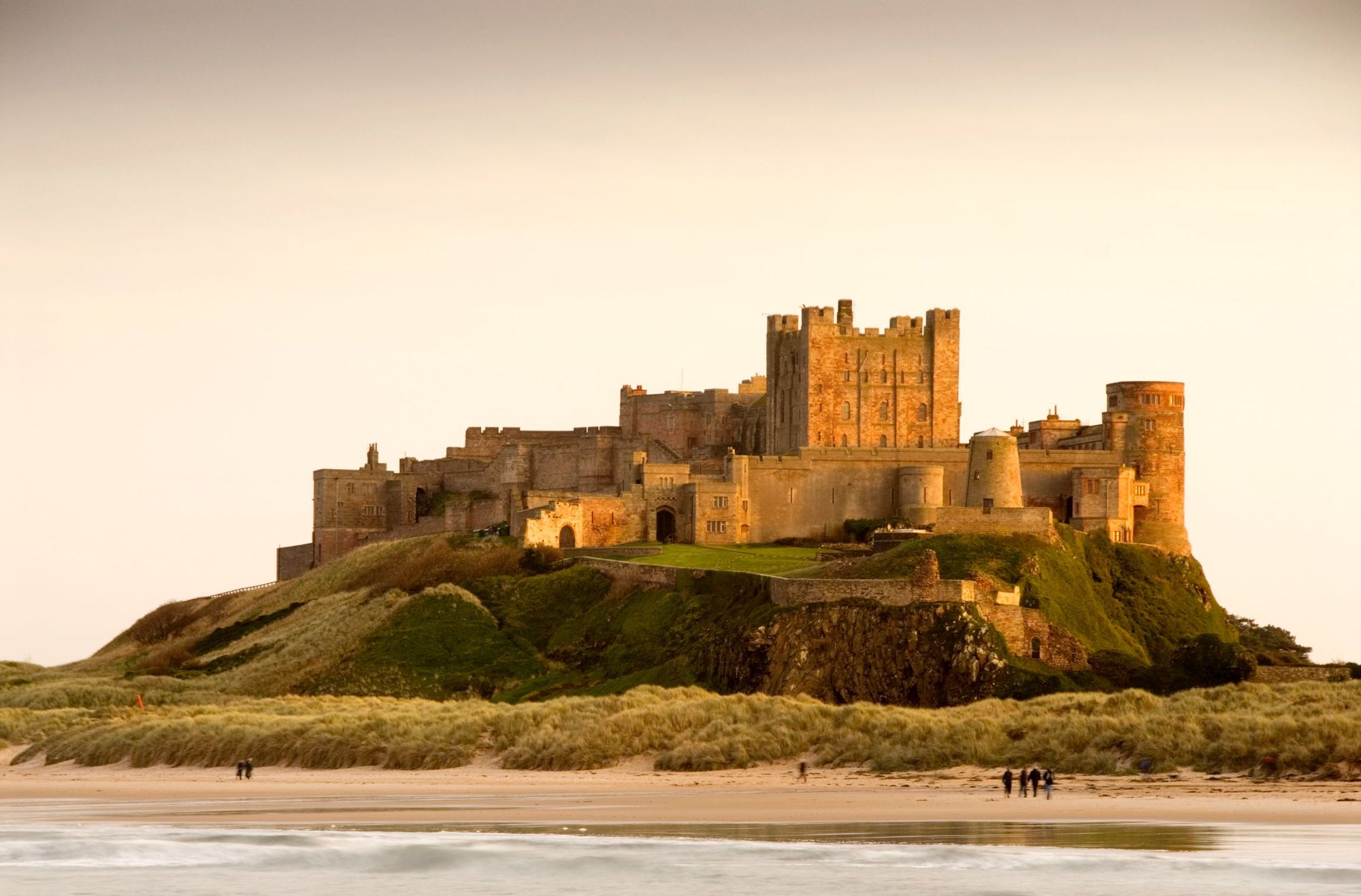 Bamburgh Castle, looking out over the east coast of England. Photo: Getty