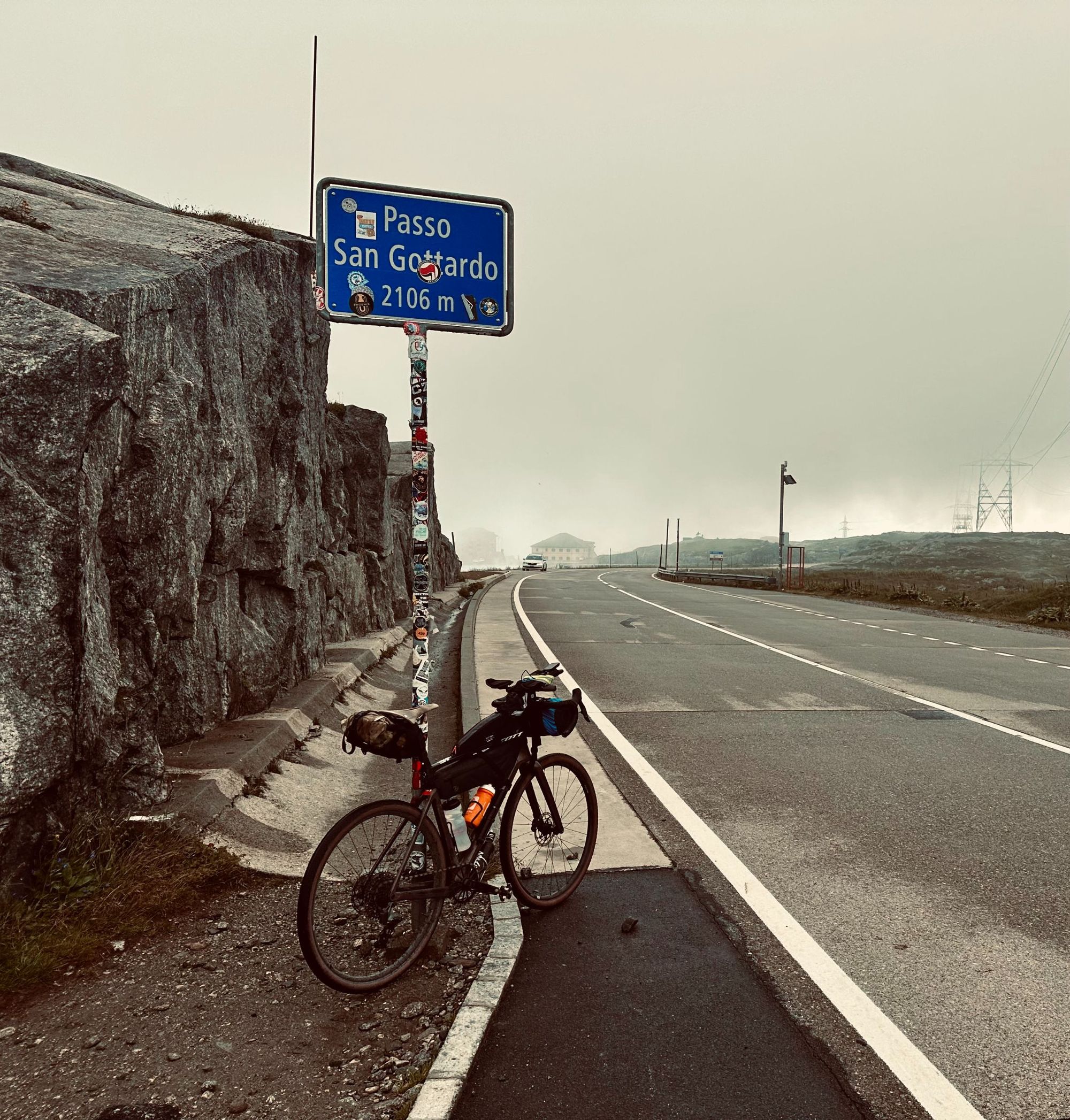 The signage leading to the Passo San Gottardo, connecting northern Switzerland with southern Switzerland, also known as Gotthard Pass. Photo: Guy Bowden