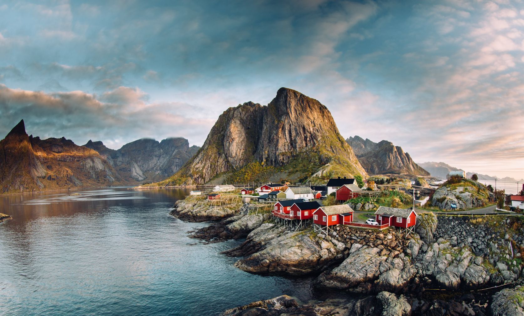 The jagged peaks and traditional fishing villages of the Lofoten Islands, Norway. Photo: Getty.
