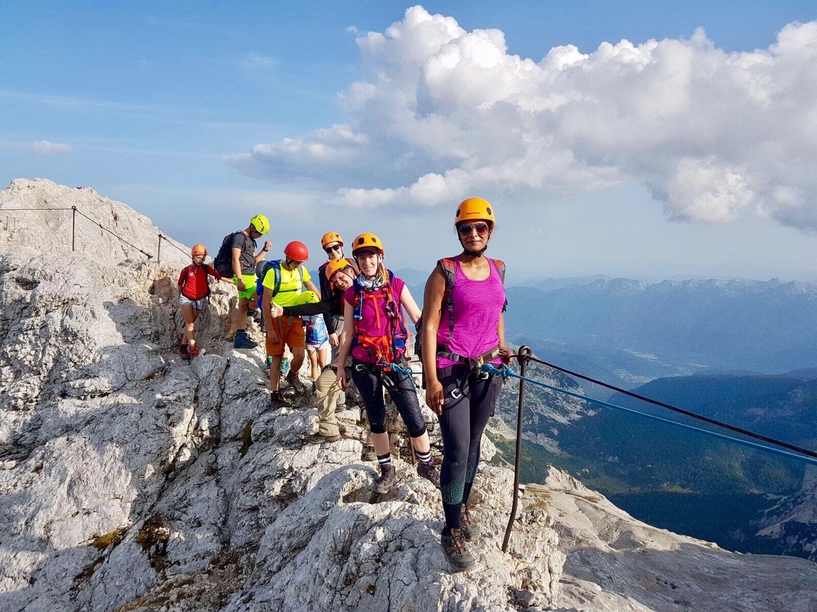 Climbers on a via ferrata on Mount Triglav. Photo: Much Better Adventures.