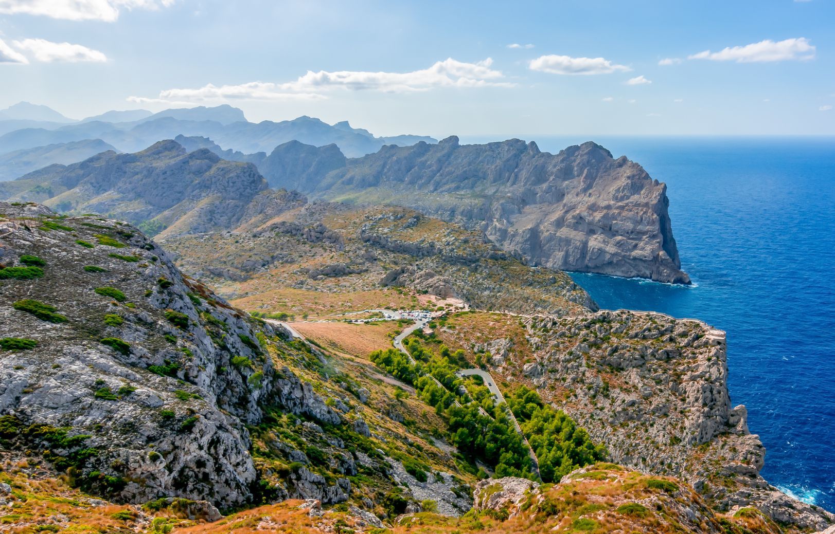 Tramuntana mountains (Serra de Tramuntana), as seen from Formentor cape in the west of Mallorca. Photo: Getty