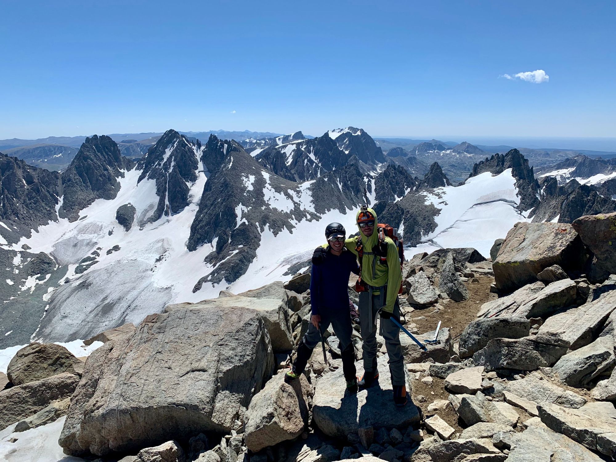 Michael and Patrick at the top of Gannett Peak (4,209m) in Wyoming. Photo: Project 50 in 50