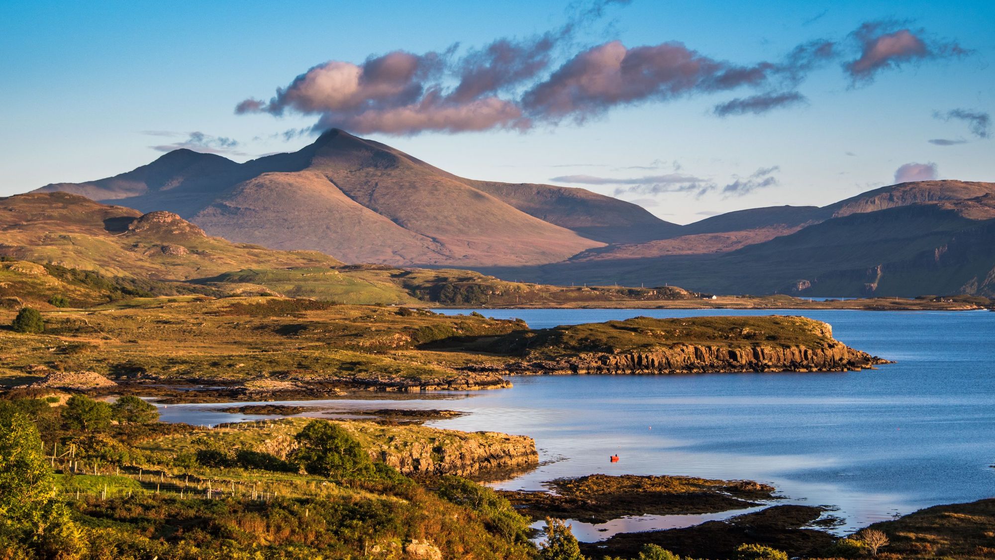 A view out over Ben More and Loch Na Keal on the island of Mull. Photo: Getty