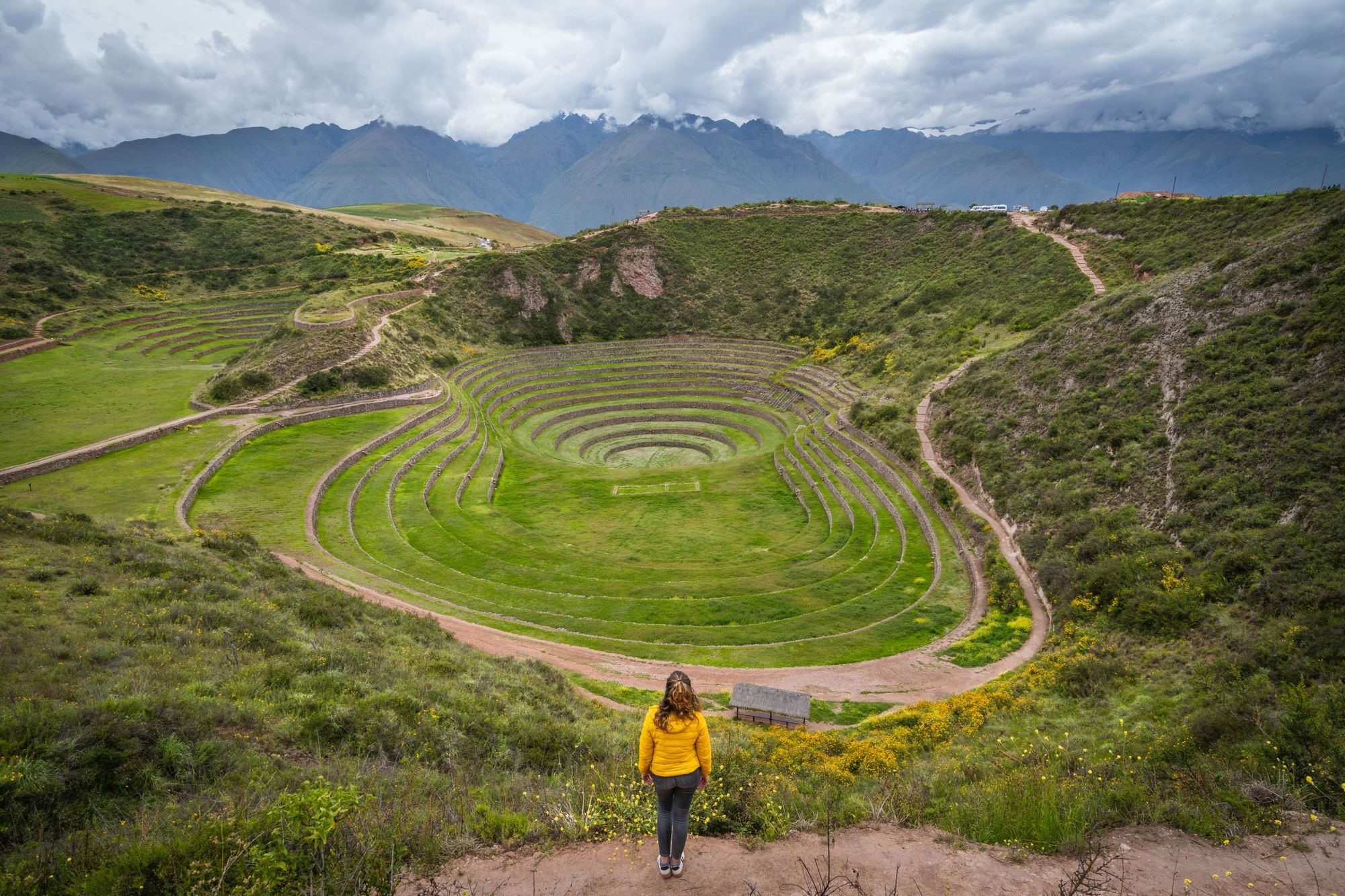 Exploring the circular Inca terraces of Moray, an archaeological site in the Sacred Valley of the Incas. Photo: Getty