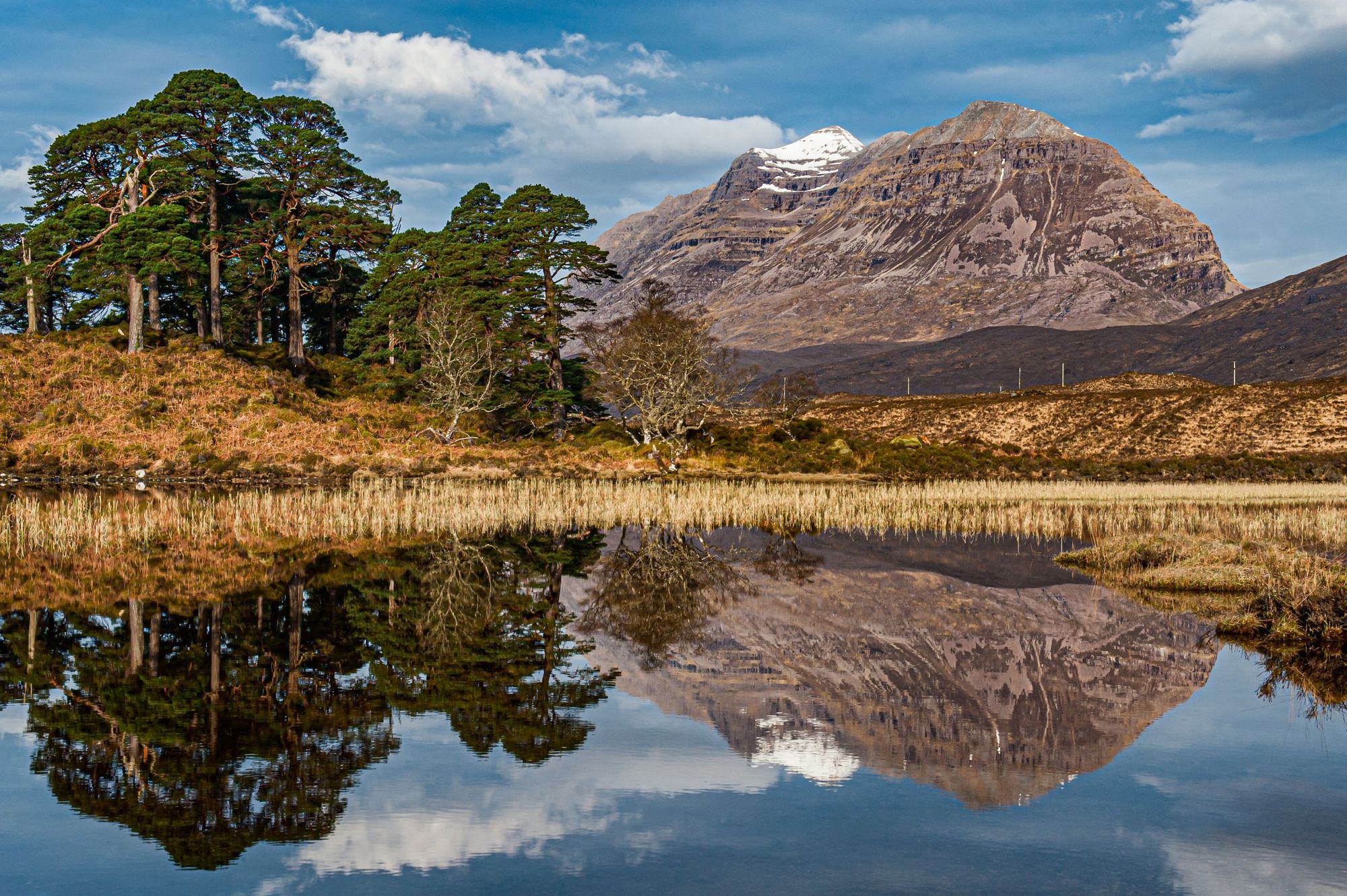 A panorama of Loch Clair with the views of Liathach from across the water, in Glen Torridon. Photo: Getty