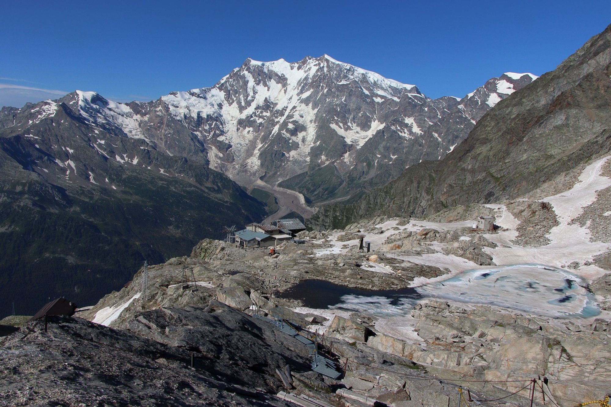 Views of the Lys Glacier from Monte Moro. Photo: Getty