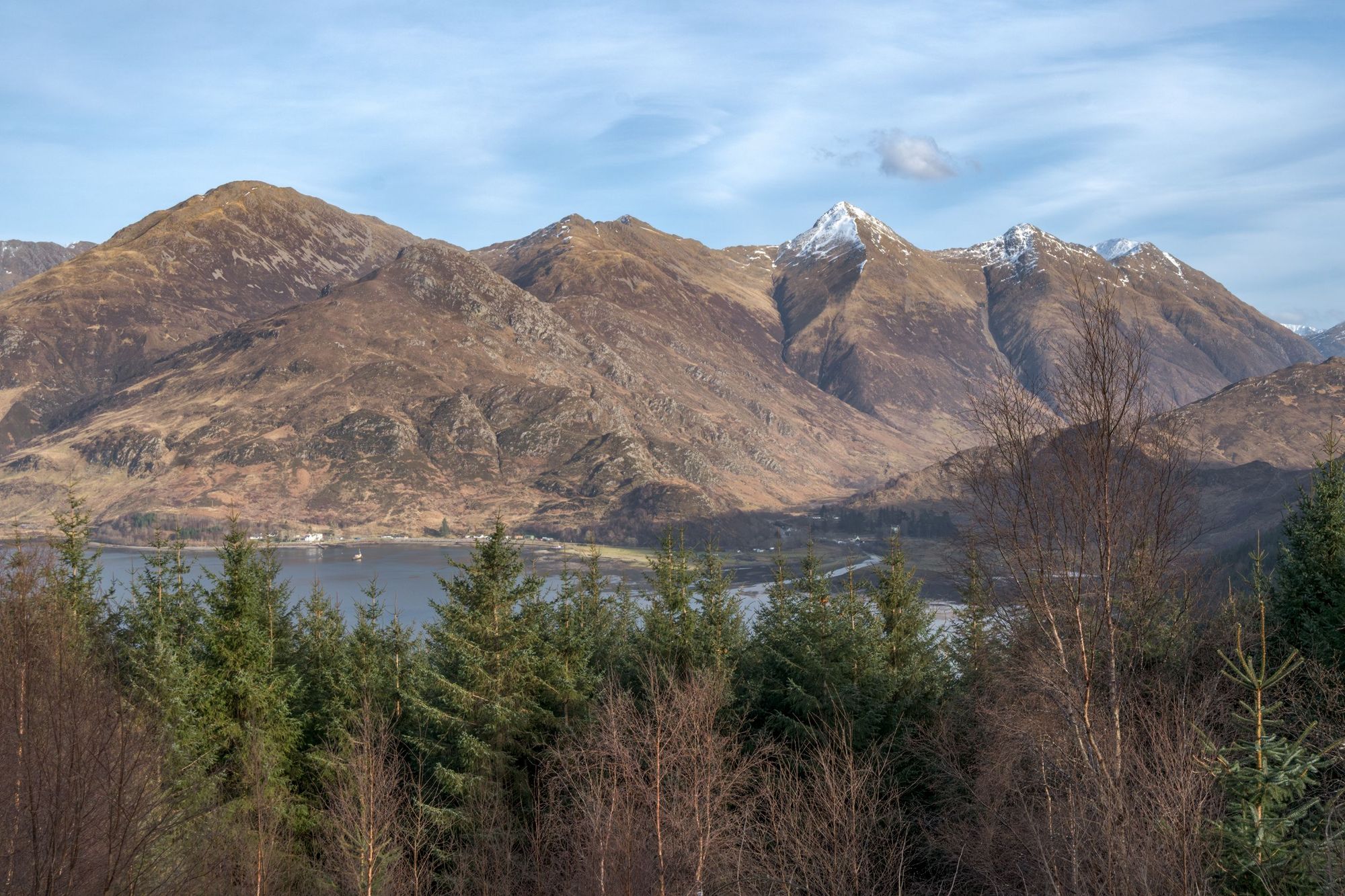 The Five Sisters of Kintail overlooking Loch Duich on the road to Isle of Skye. Photo: Getty