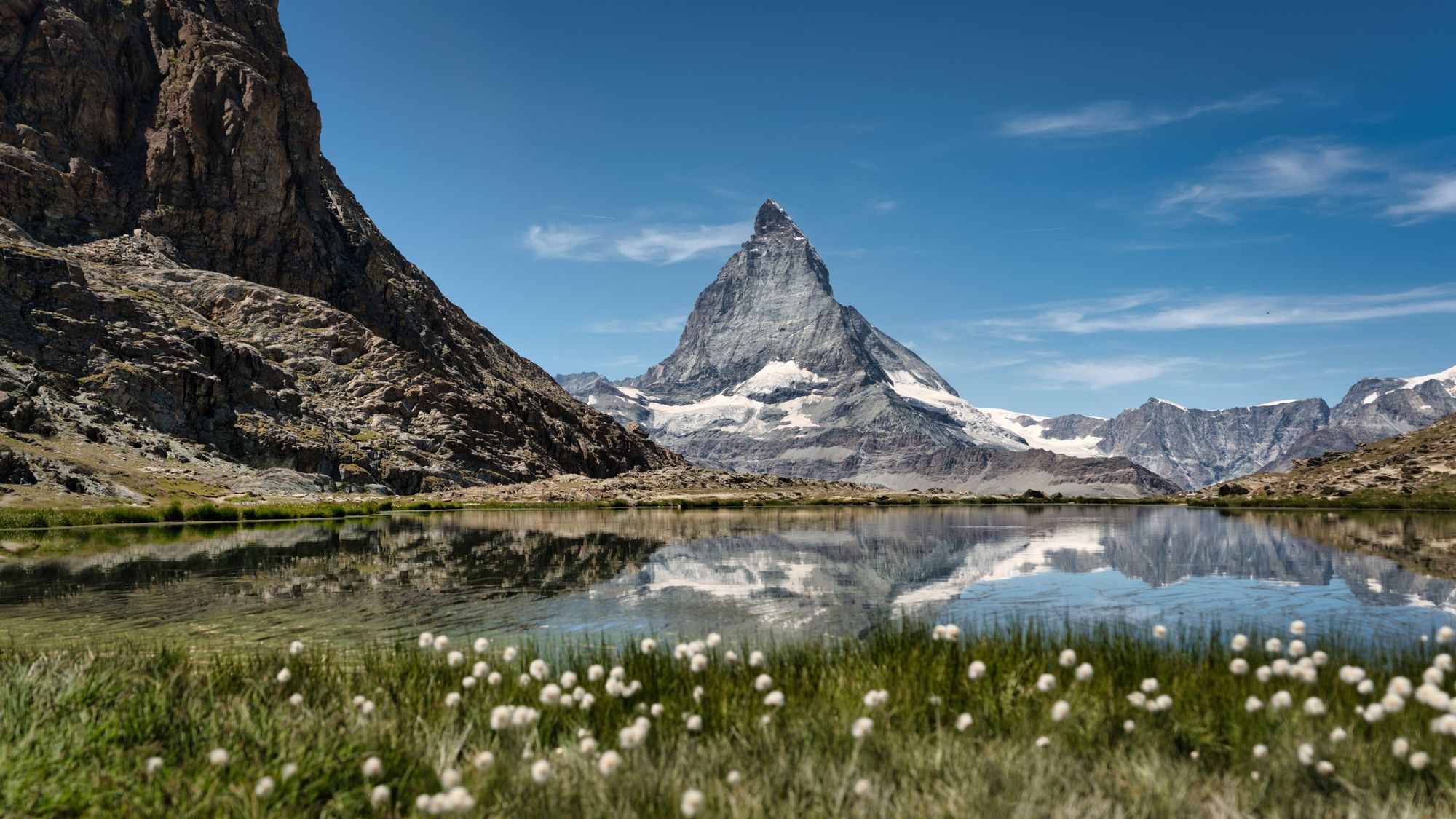 The Matterhorn reflecting in Riffelsee Lake, near Zermatt, where the Tour of Monte Rosa starts. Photo: Getty