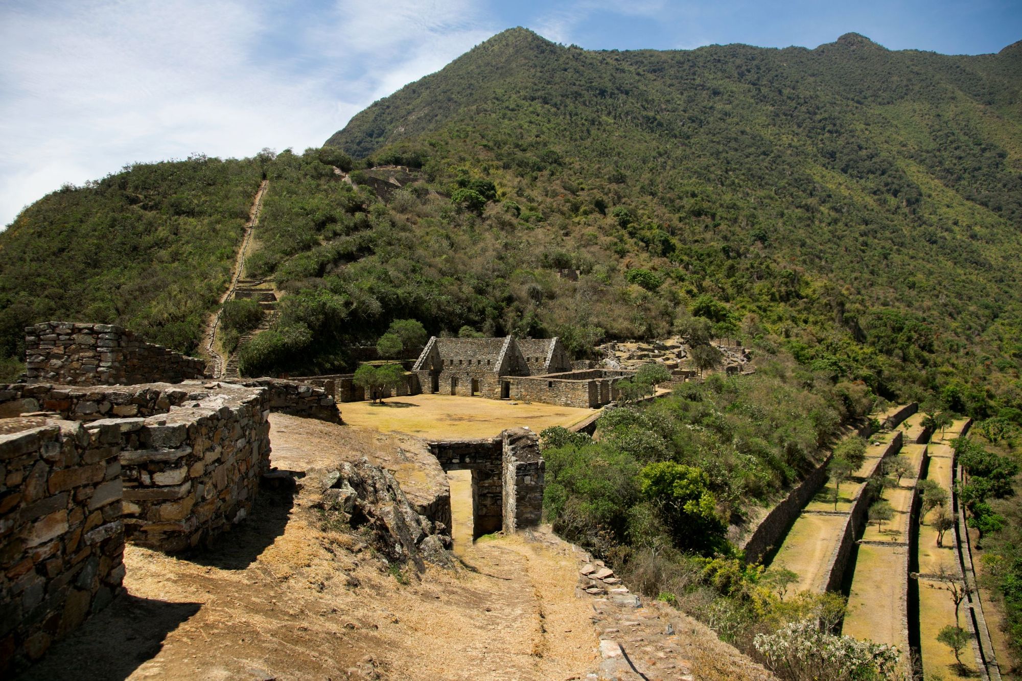 The ruins of Choquequirao, an Inca archaeological site in Peru, similar in structure and architecture to Machu Picchu. Photo: Getty