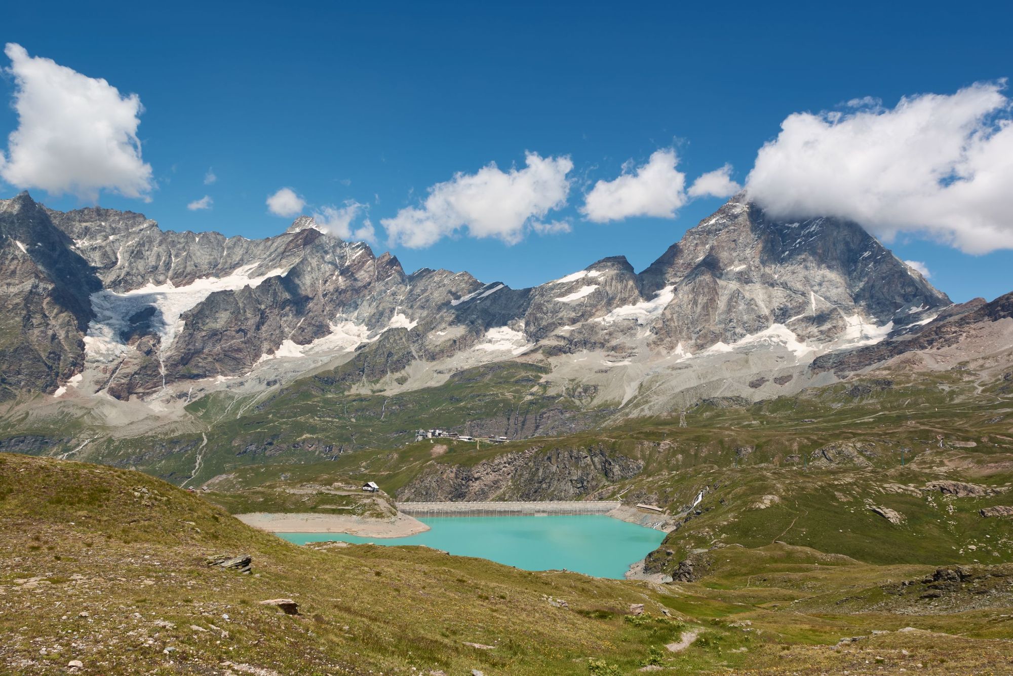 The south face of the Matterhorn covered with clouds, as viewed from Breuil-Cervinia, Italy. Photo: Getty