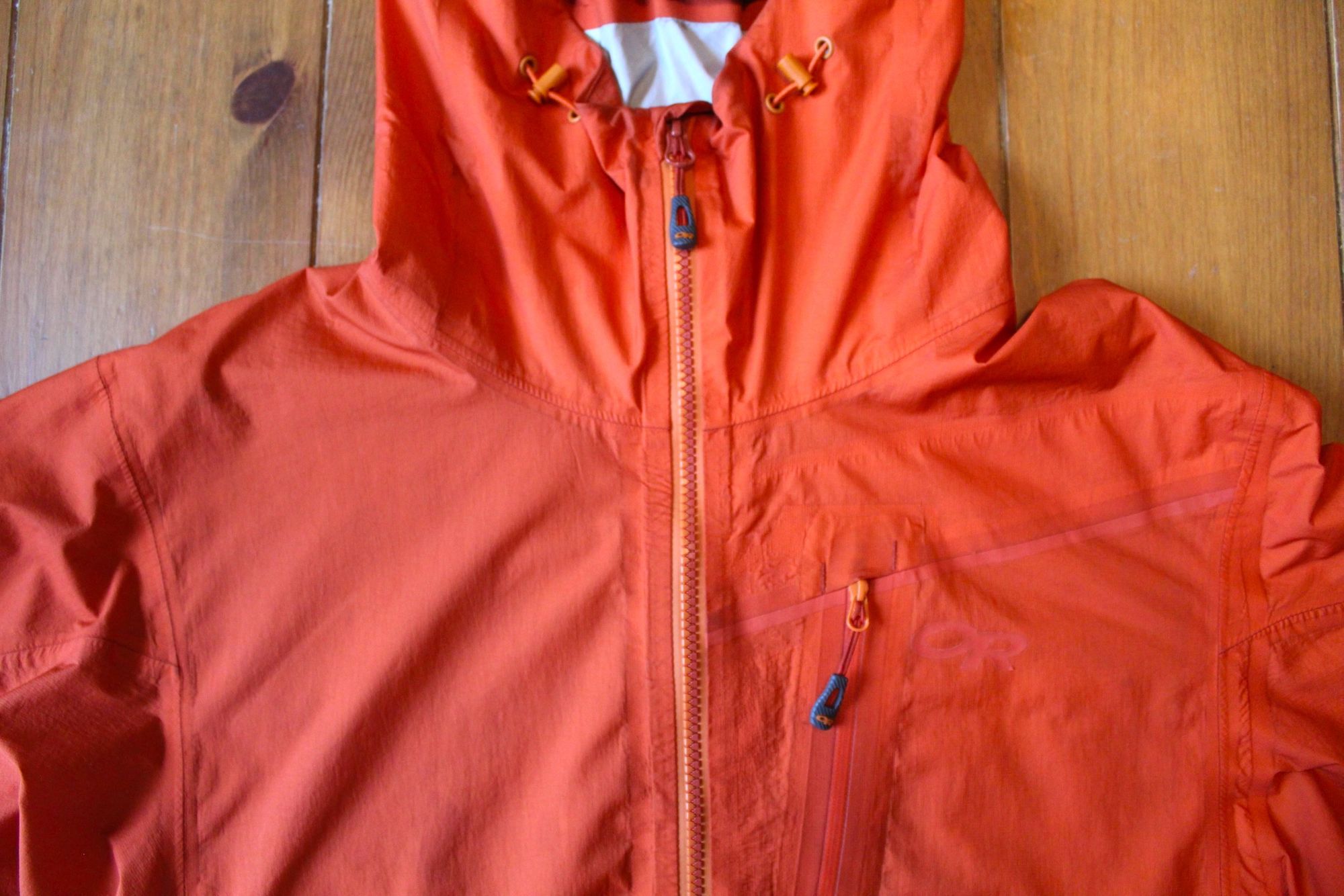 Close up of a waterproof jacket. Photo: Stuart Kenny