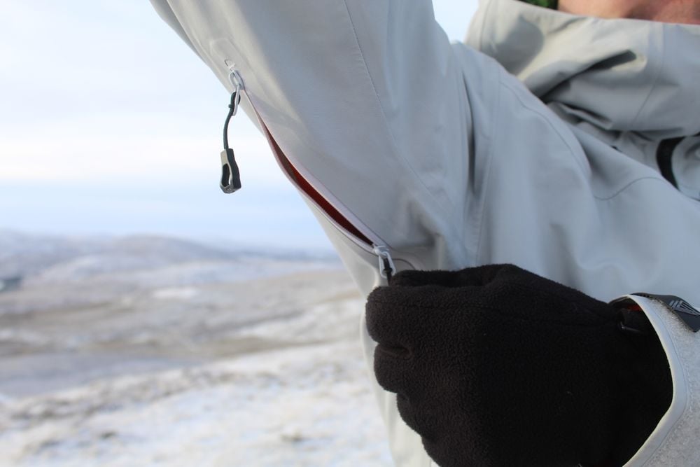 A venting pocket on the Helly Hansen Infinity Pro shell jacket, allowing for better circulation of air. Photo: Stuart Kenny