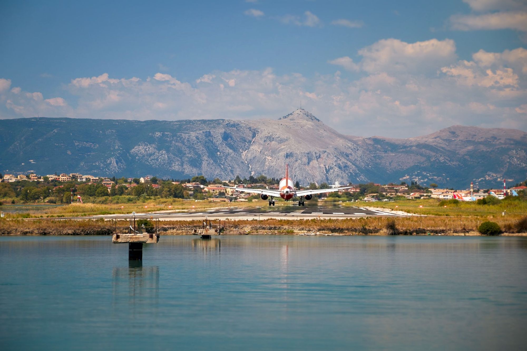 A plane approaching Corfu Airport. Photo: Getty.