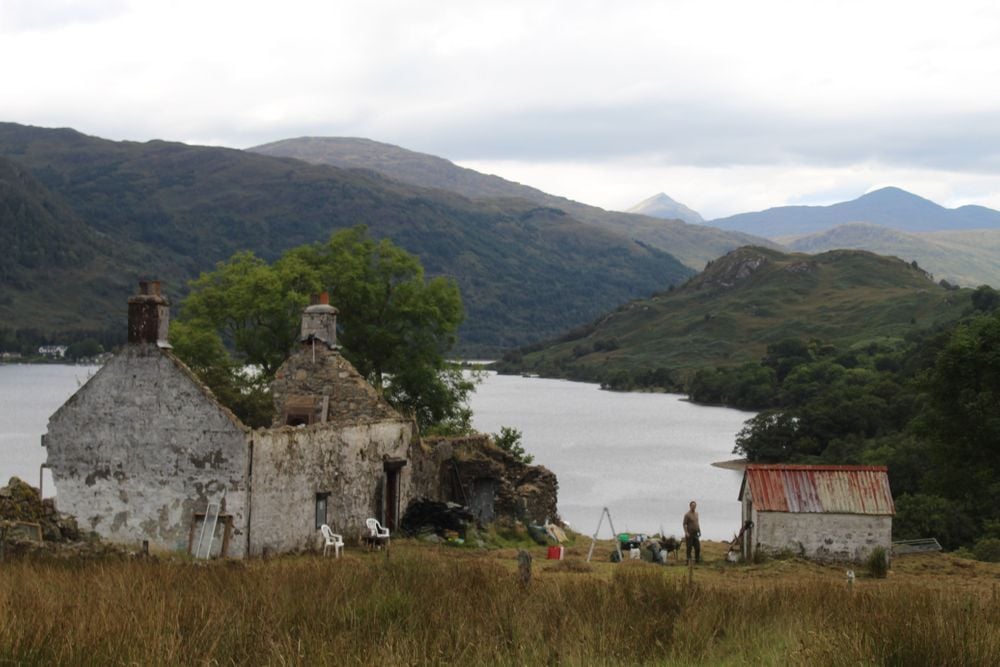 A scenic repair job under way at the northern end of Loch Lomond, on day three of the West Highland Way. Photo: Stuart Kenny