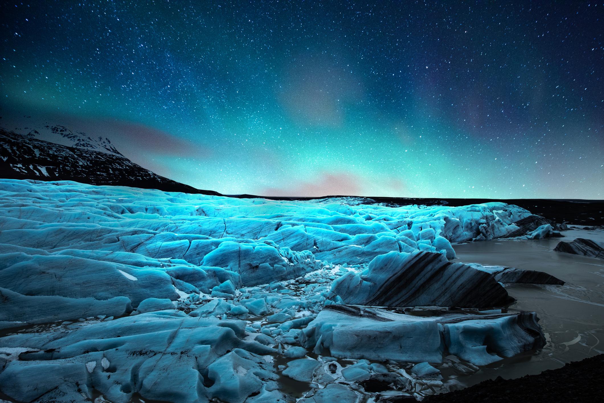 Northern lights at Vatnajökull. Photo: Getty.