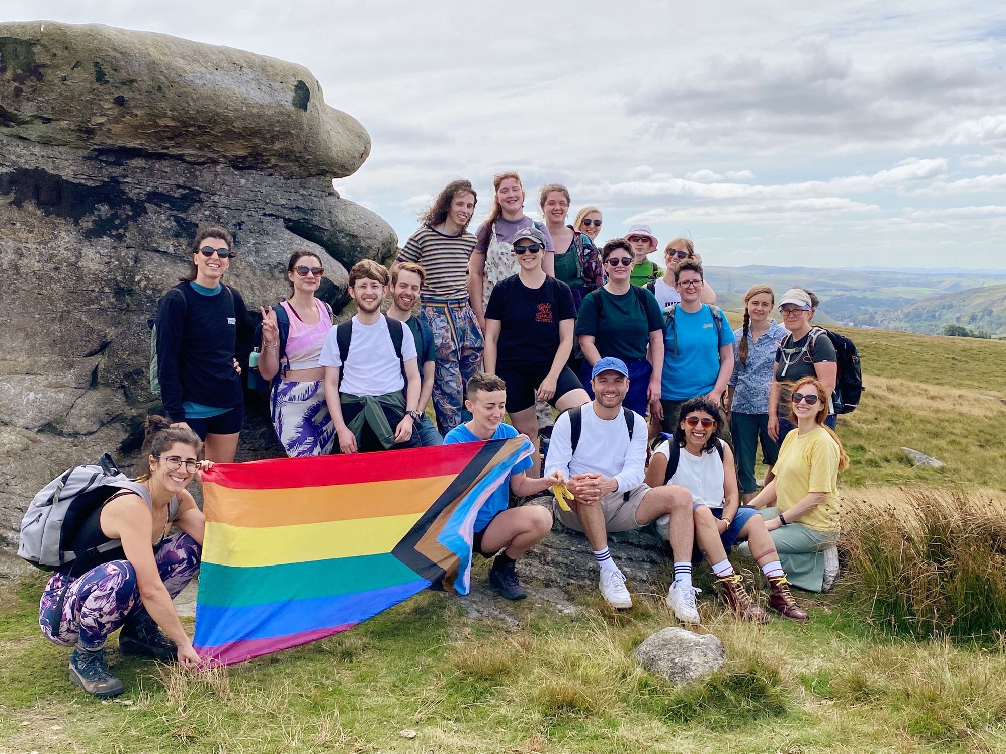 Queer Out Here members pose for a group photo. Photo: Queer Out Here. 