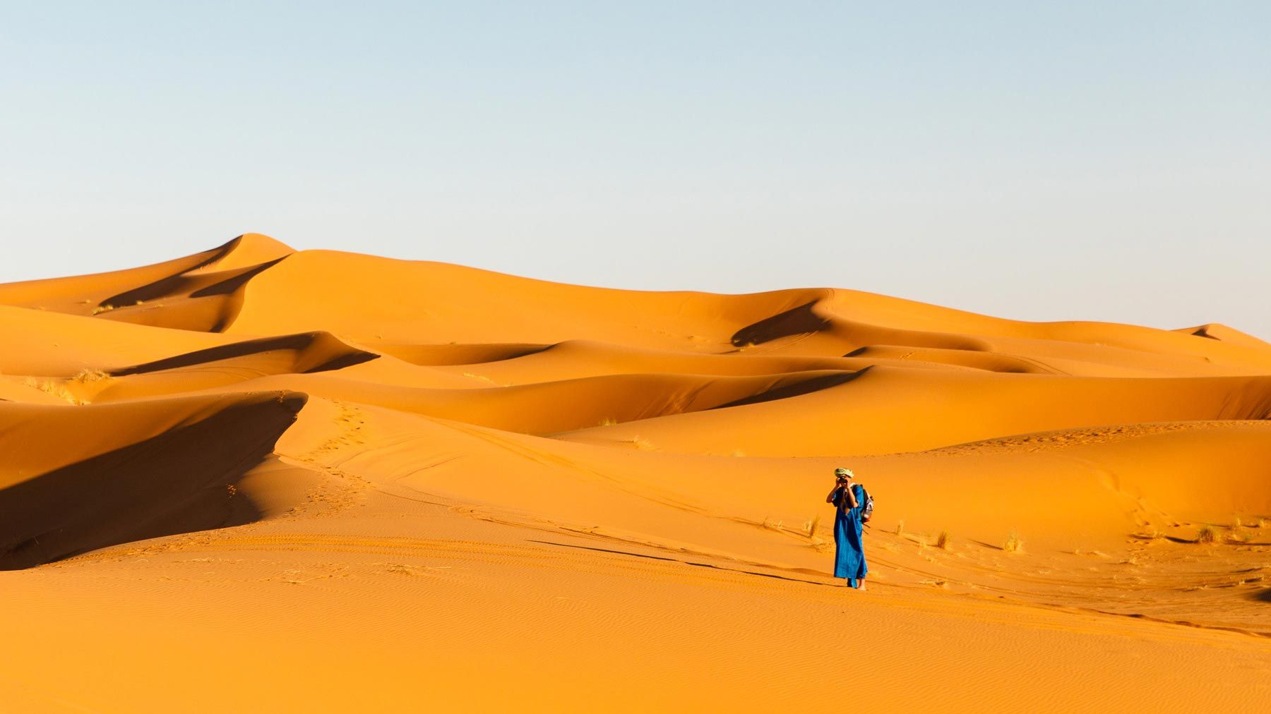 The Erg Chebbi dunes. Photo: Aztat Treks