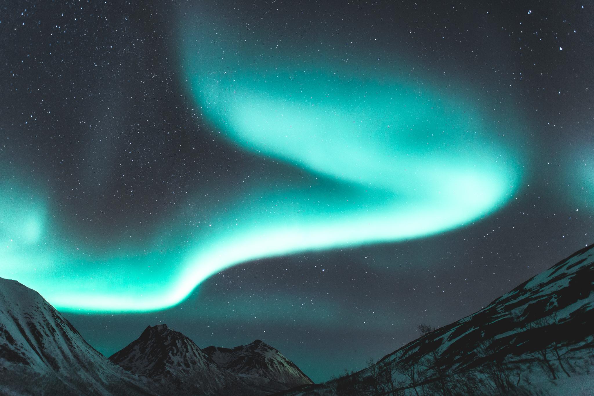 The northern lights in Tromsø, Norway