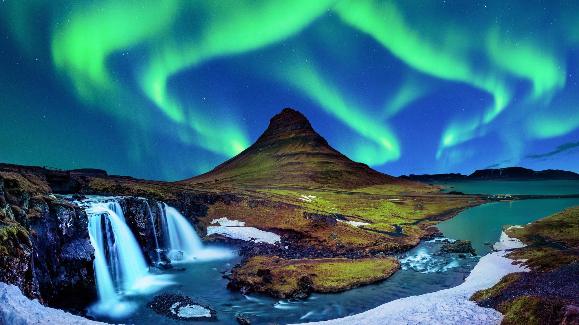 The northern lights over Kirkjufell. Photo: Getty.