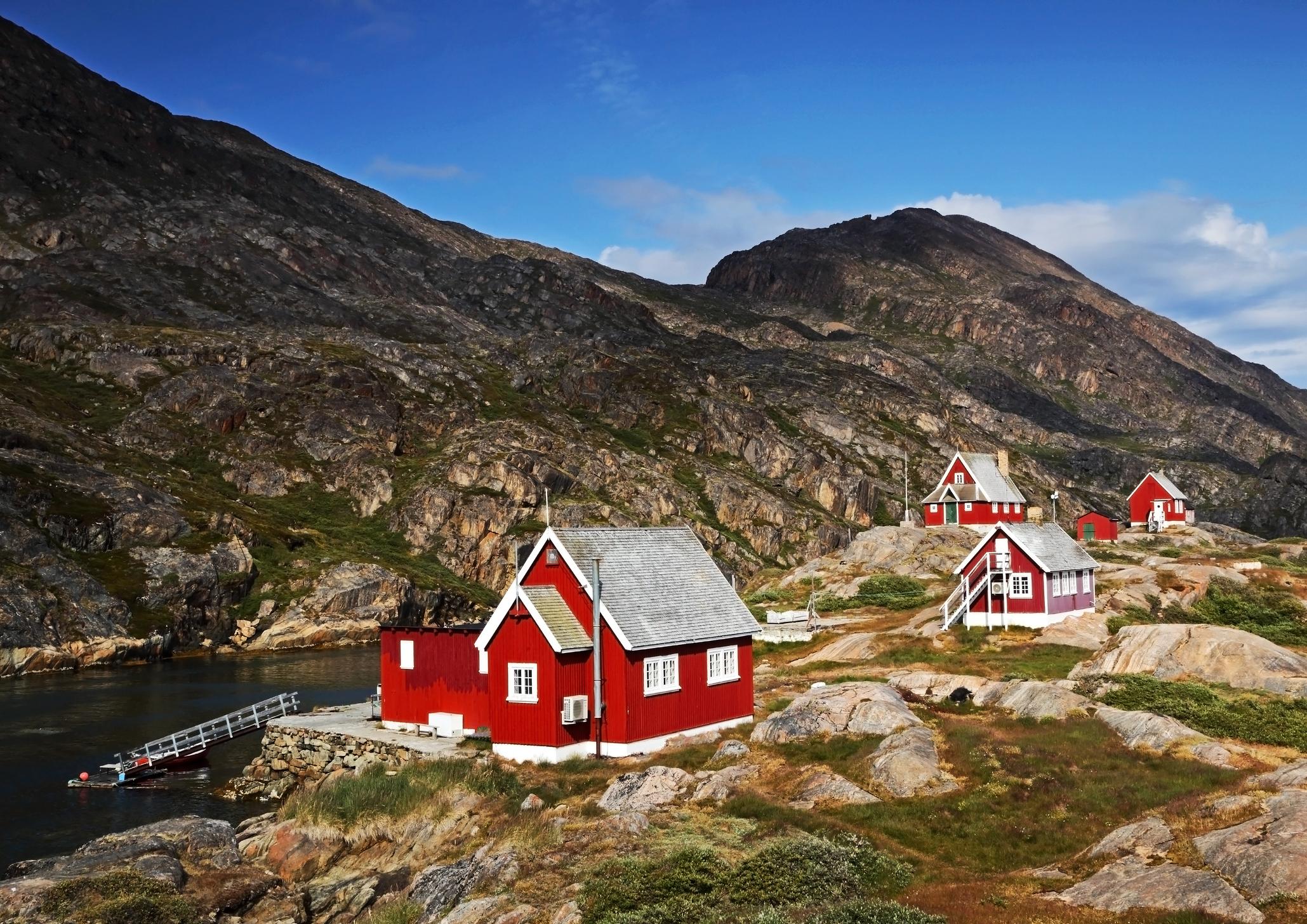 Refurbished buildings, Assaqutaq, Greenland. Photo: Getty.