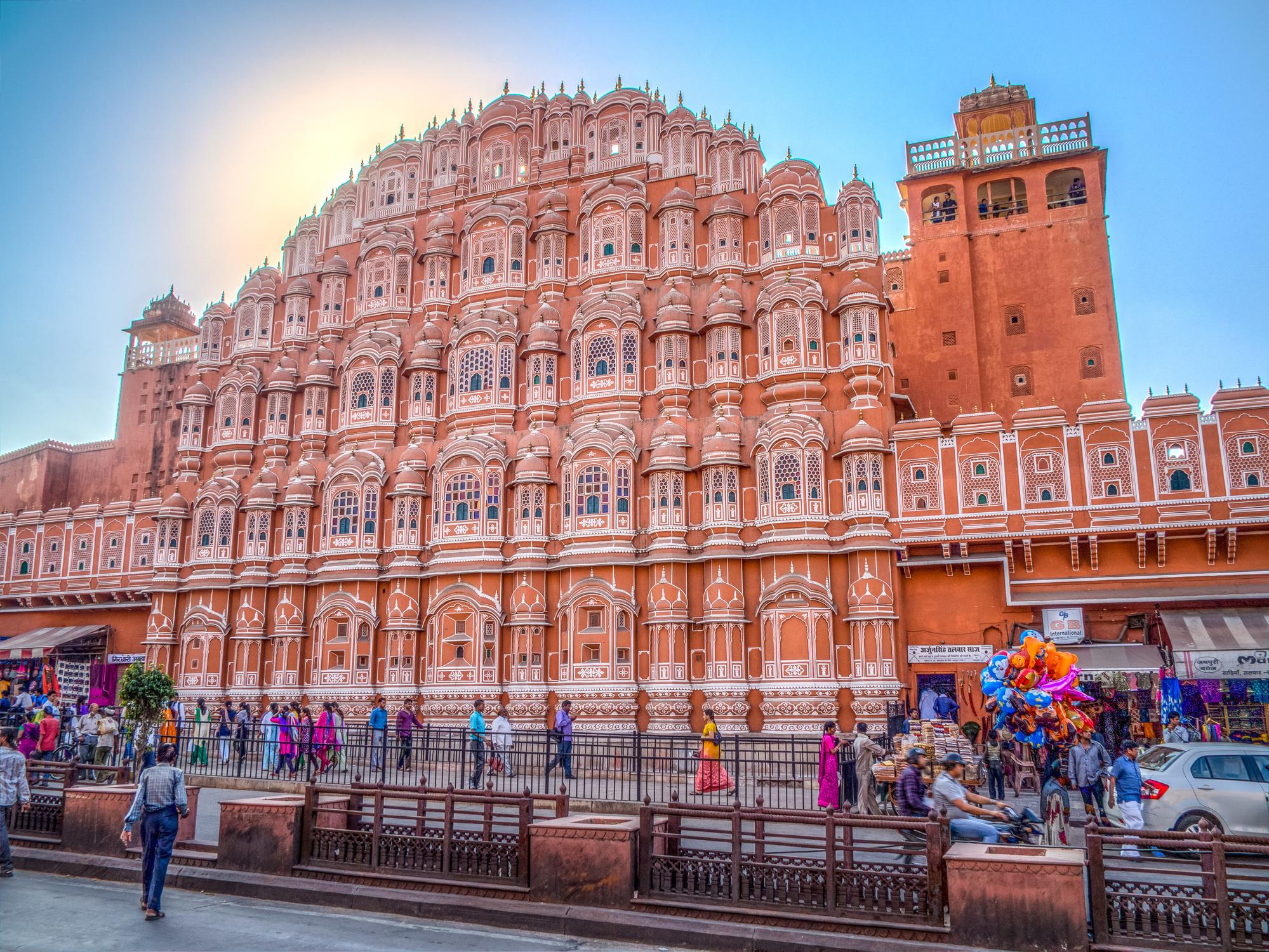 The Hawa Mahal, the palace of the wind, is Jaipur's most popular sight. From the many windows the royal family could observe the street. Photo: Getty