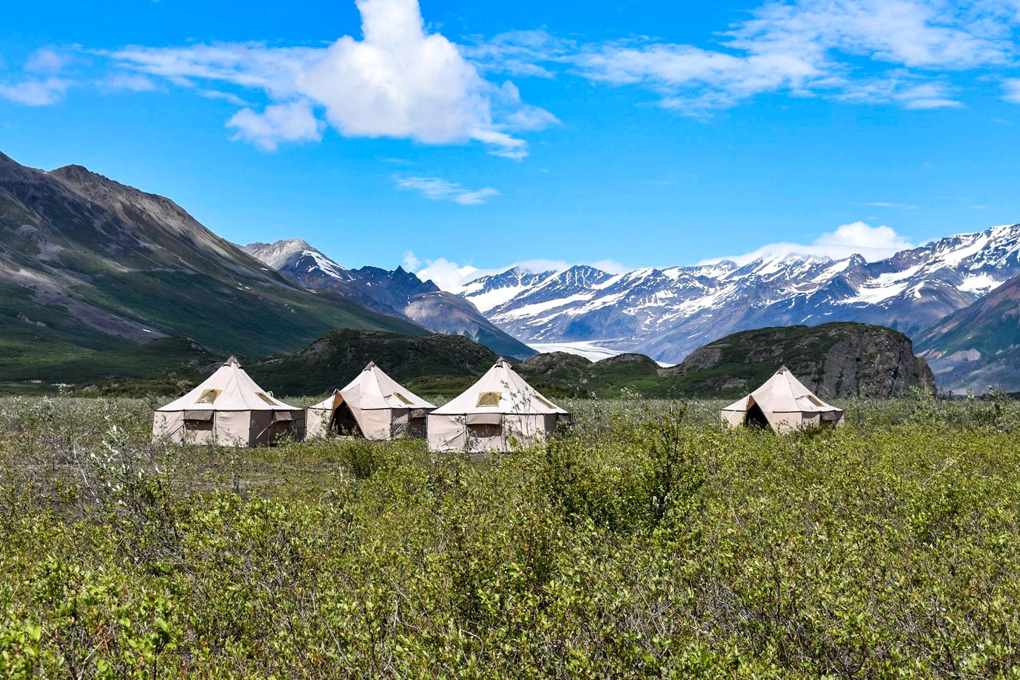 The wilderness camp run by Maclaren River Lodge in Denali National Park. Photo: Pangaea Adventures.