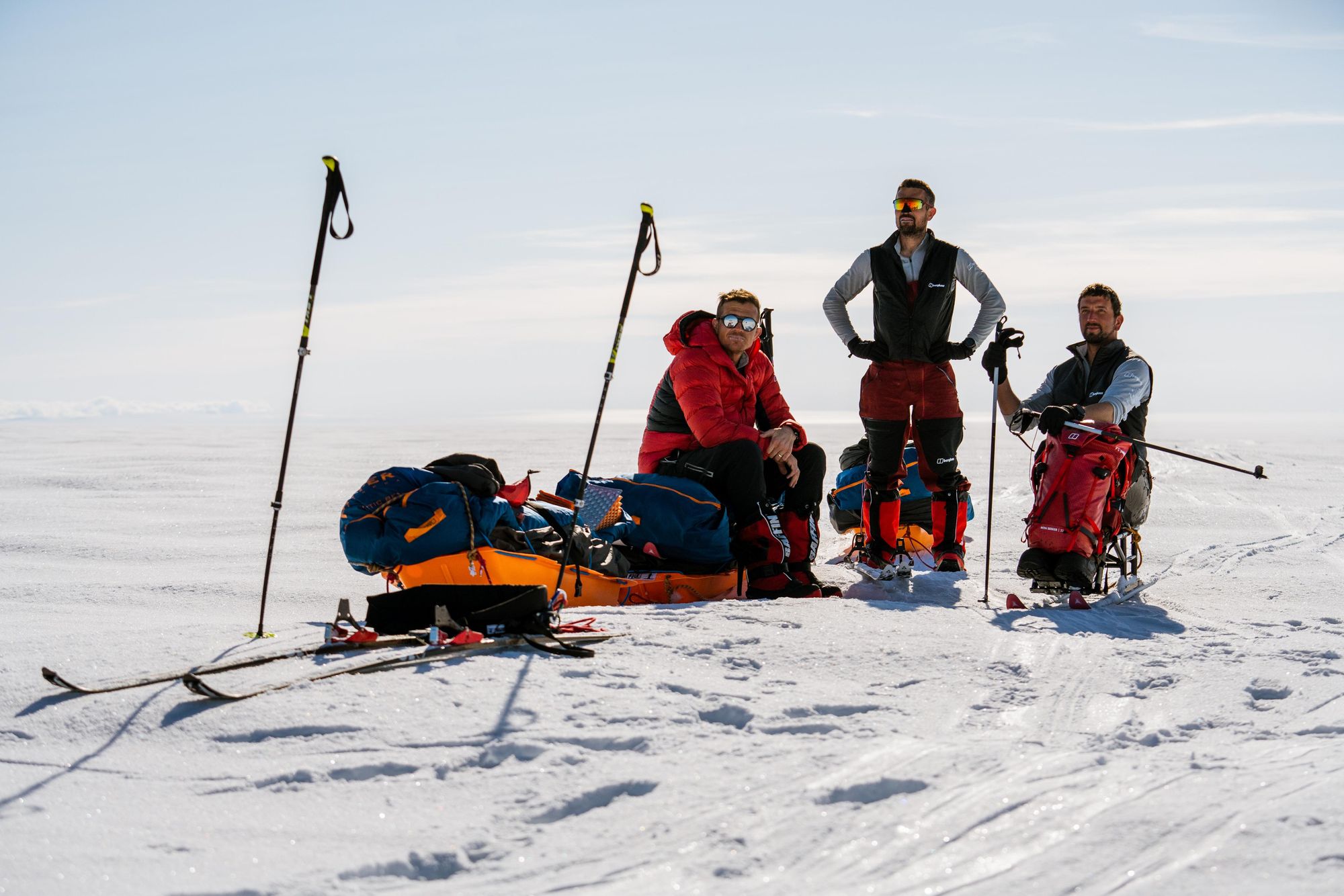 Dr. Niall McCann, Ed Jackson and Darren Edwards on the expedition across Vatnajokull. Photo: Courtesy of Darren Edwards