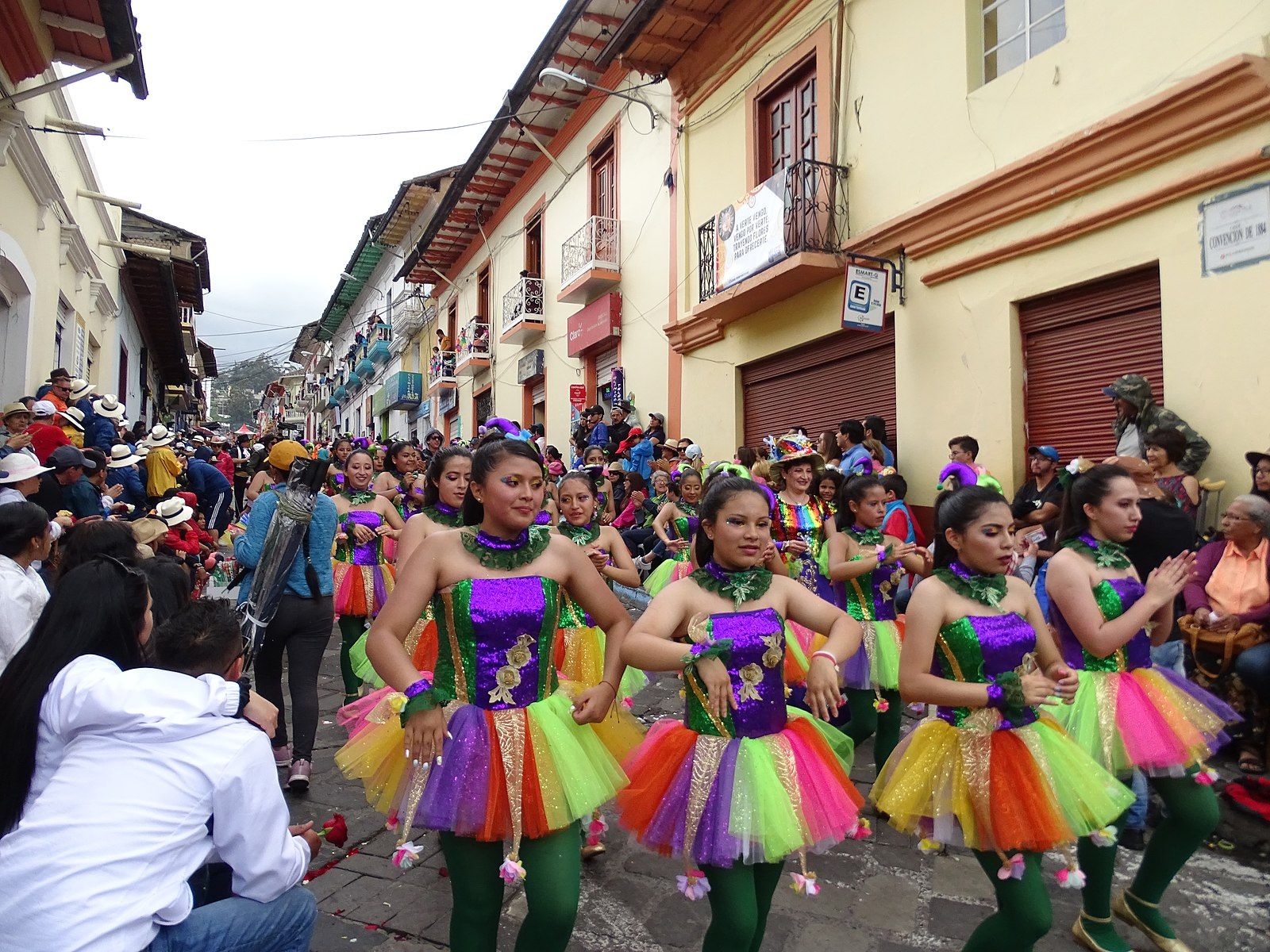 Carnival dancing in Guaranda, a small Ecuadorian city. Photo: Wikimedia Commons.