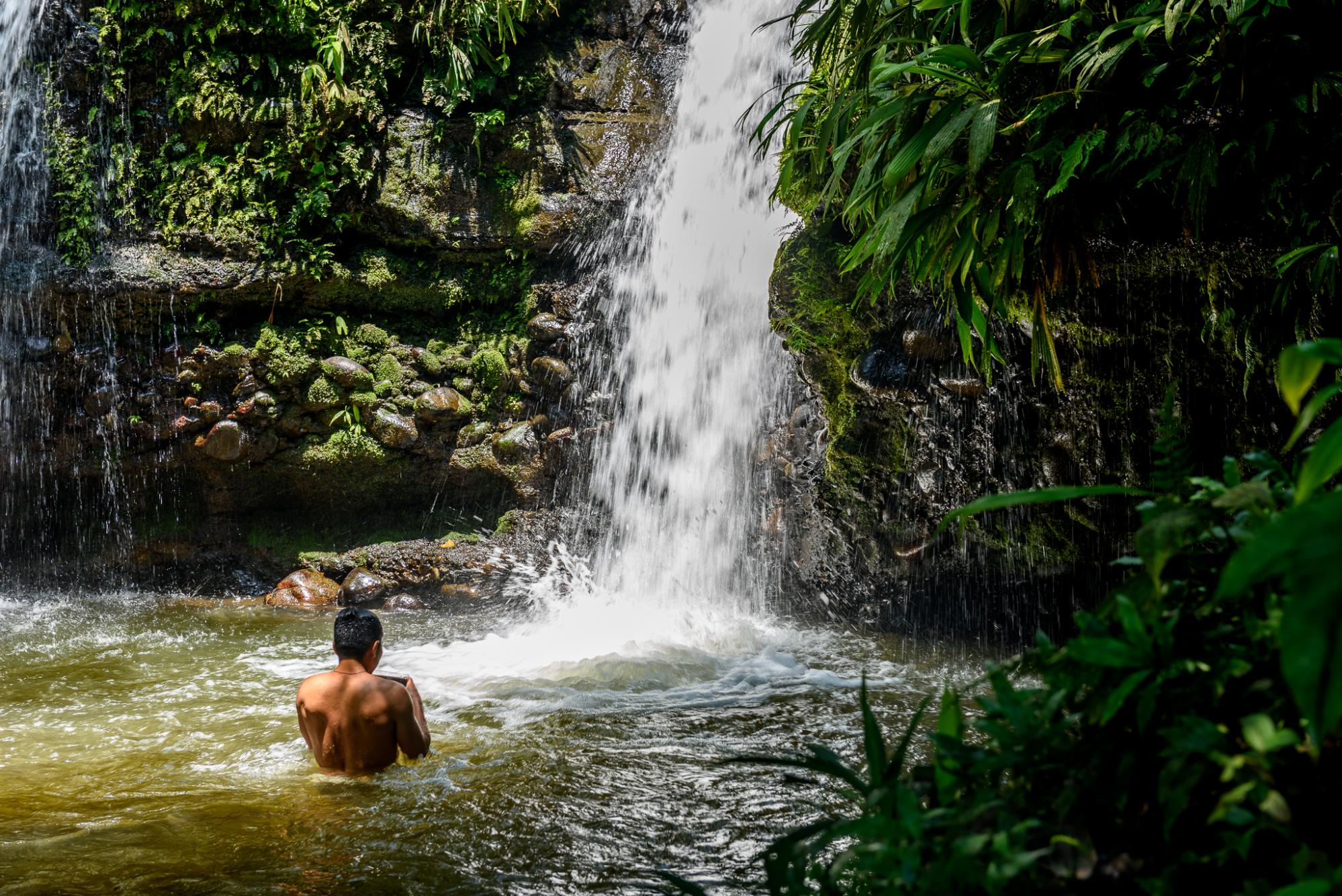 Waterfall swimming in Yasuni National Park. Photo: Adventure Journeys.