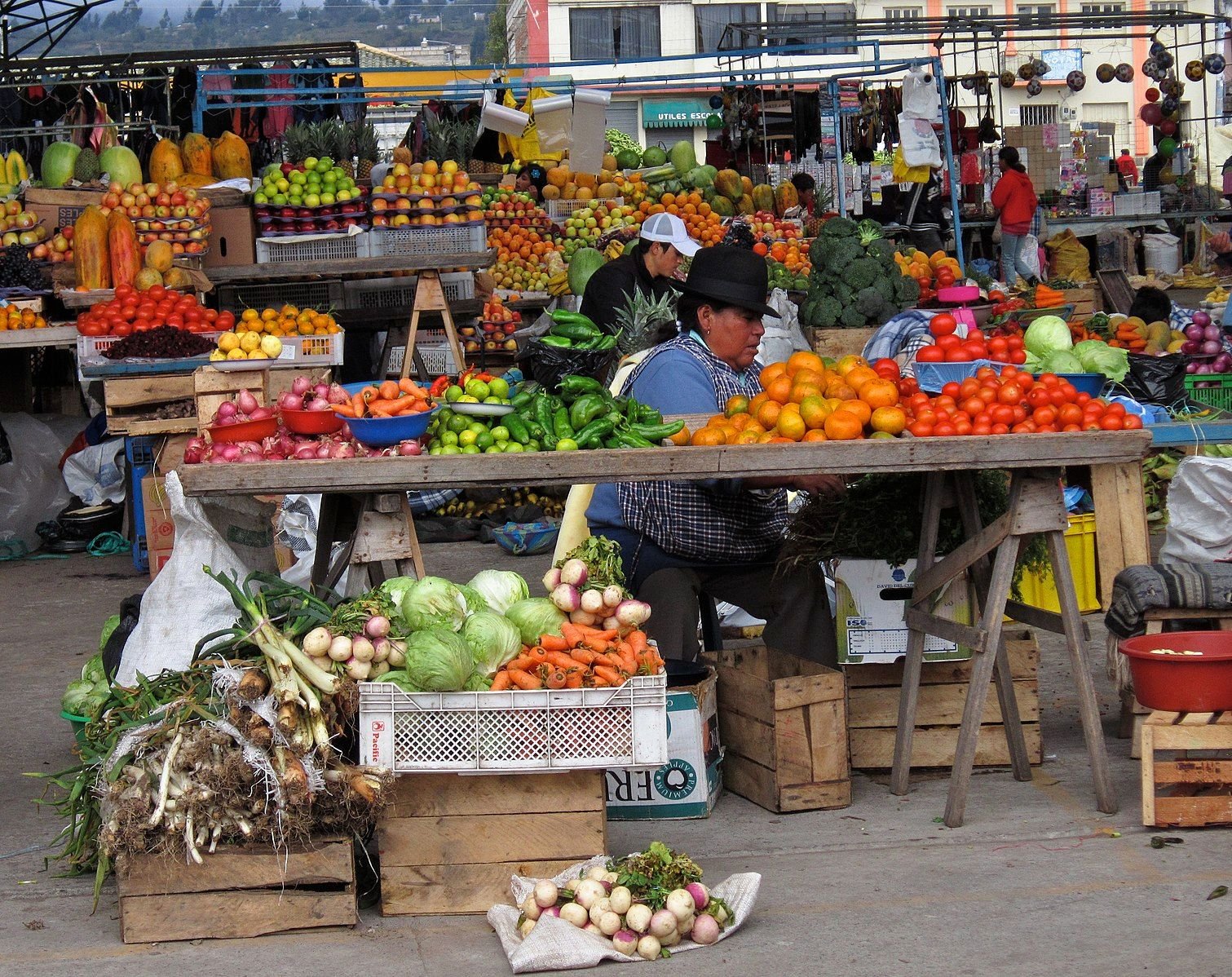 Vegetables on sale at Saquisili Market, Ecuador. Photo: Wikimedia Commons.