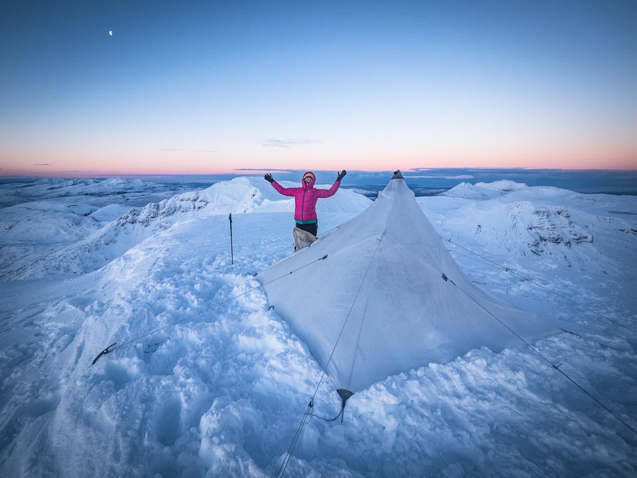 Annie Lloyd-Evans on a winter camping trip. Photo: Annie Lloyd-Evans.