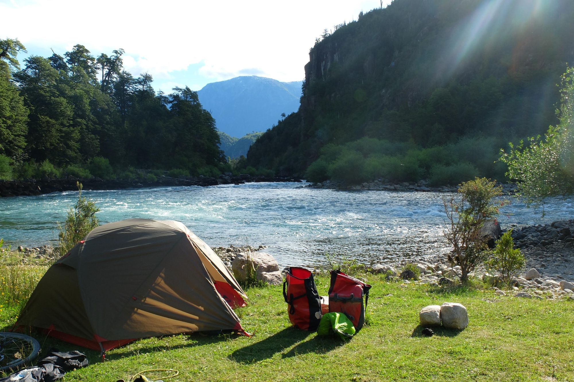 A scenic campsite pitched just off the Carretera Austral. Photo: Adam Roberts