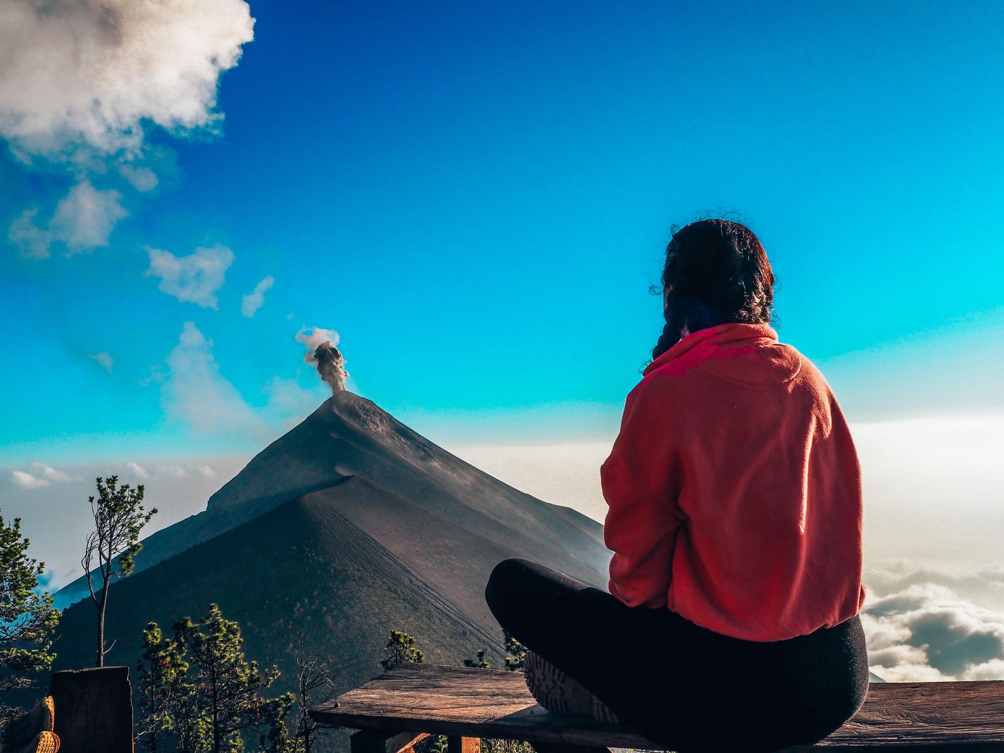 Watching the erupting volcanoes of Guatemala. Photo: Absolutely Lucy