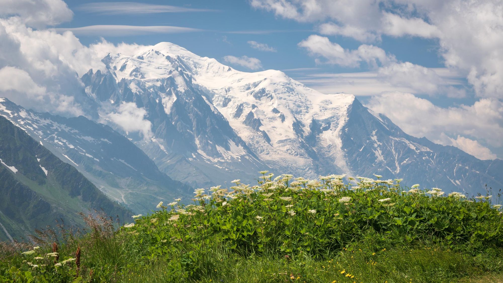 The summit of Mont Blanc as seen from Col de Balme. Photo: Getty.