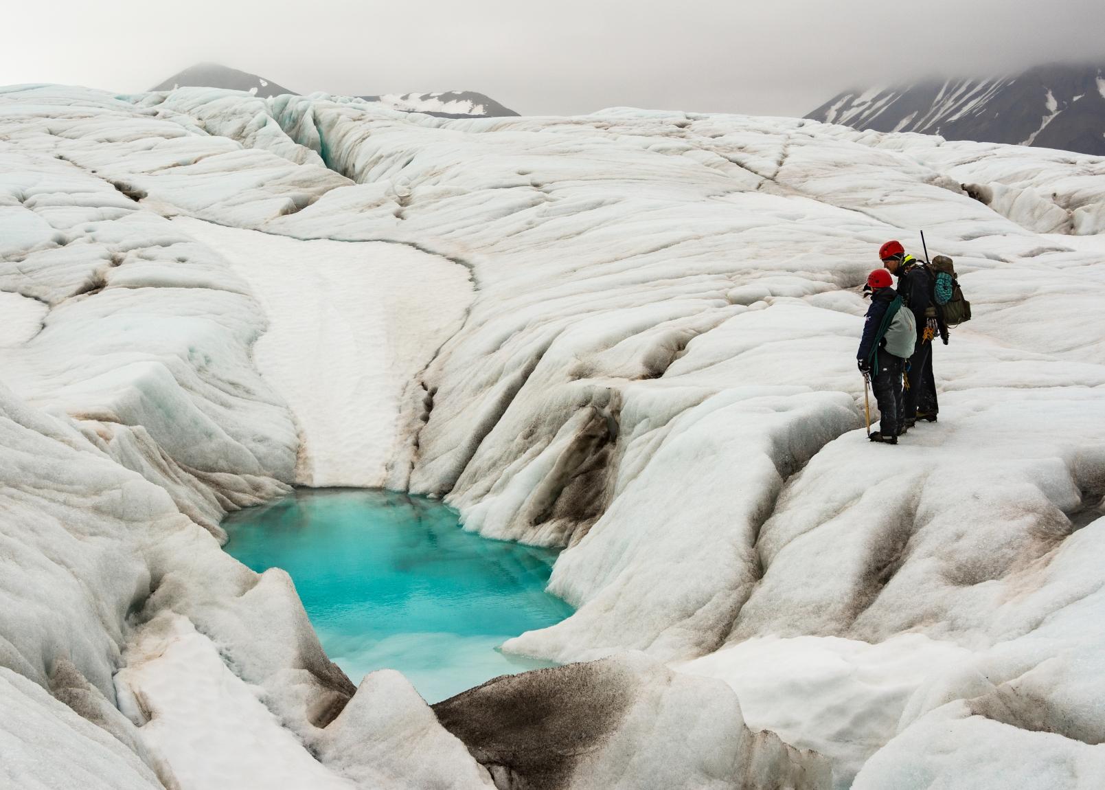 Glacier hiking in Svalbard. Photo: Svalbard Wildlife Exhibitions.